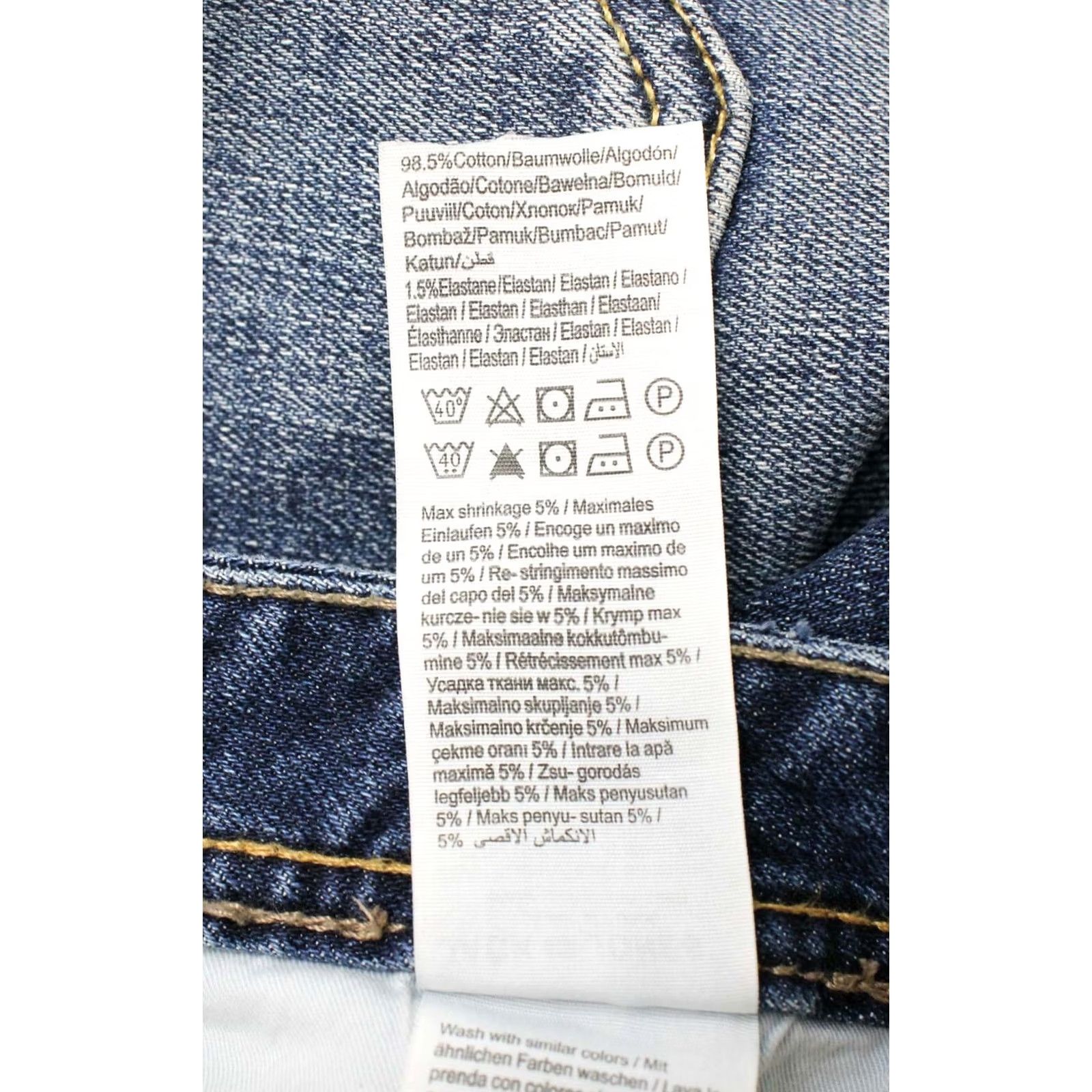 Jack & Jones JACK & JONES Tim Slim Fit Jeans Men's W30/L34 Blue Whiskers Faded Button Fly Denim Size US 30 / EU 46 - 8 Thumbnail