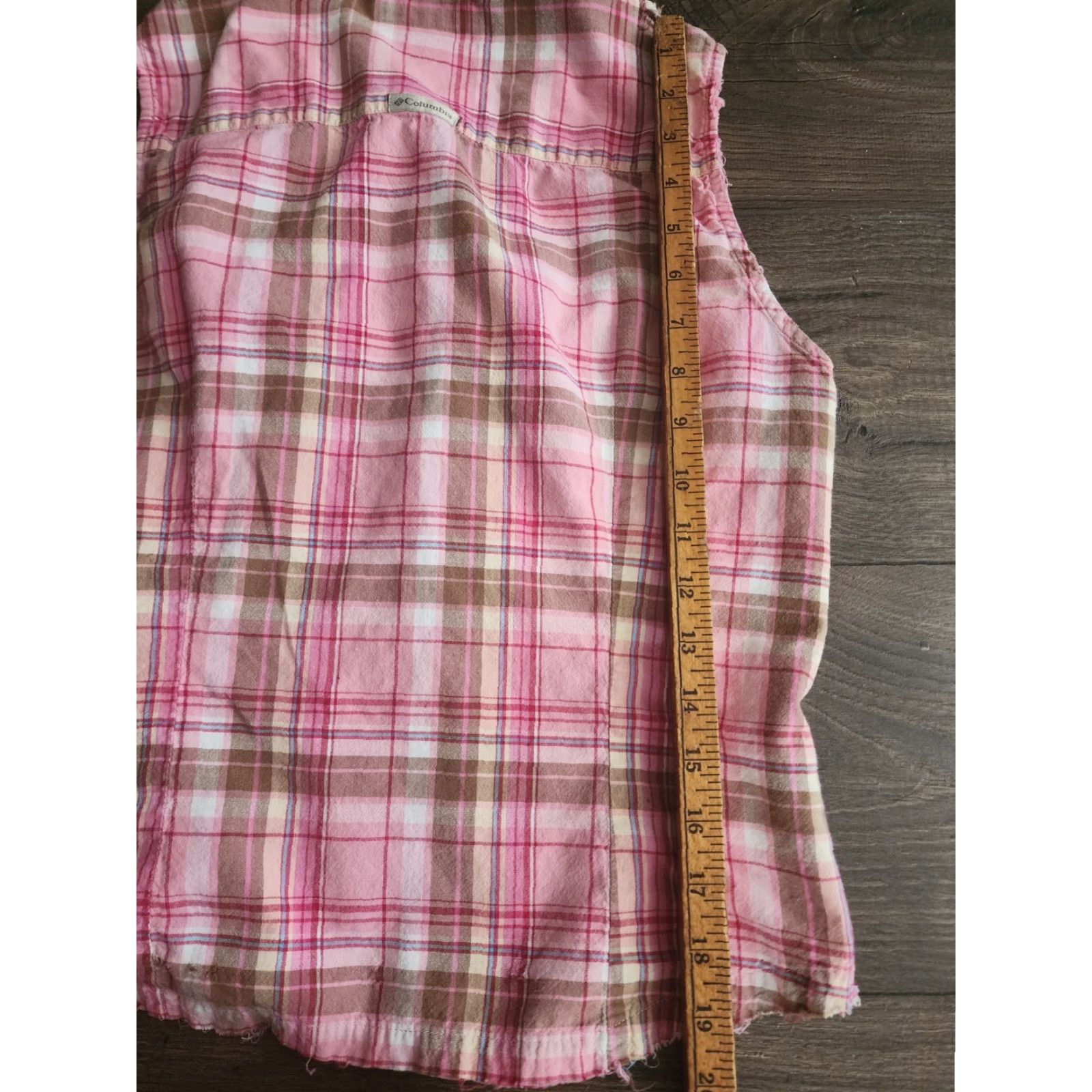 Vintage Womens Coloumbia Button-Up Shirt Pink Plaid Sleeveless Collared 100% Cotton Casual Vintage? Size L / US 10 / IT 46 - 4 Thumbnail