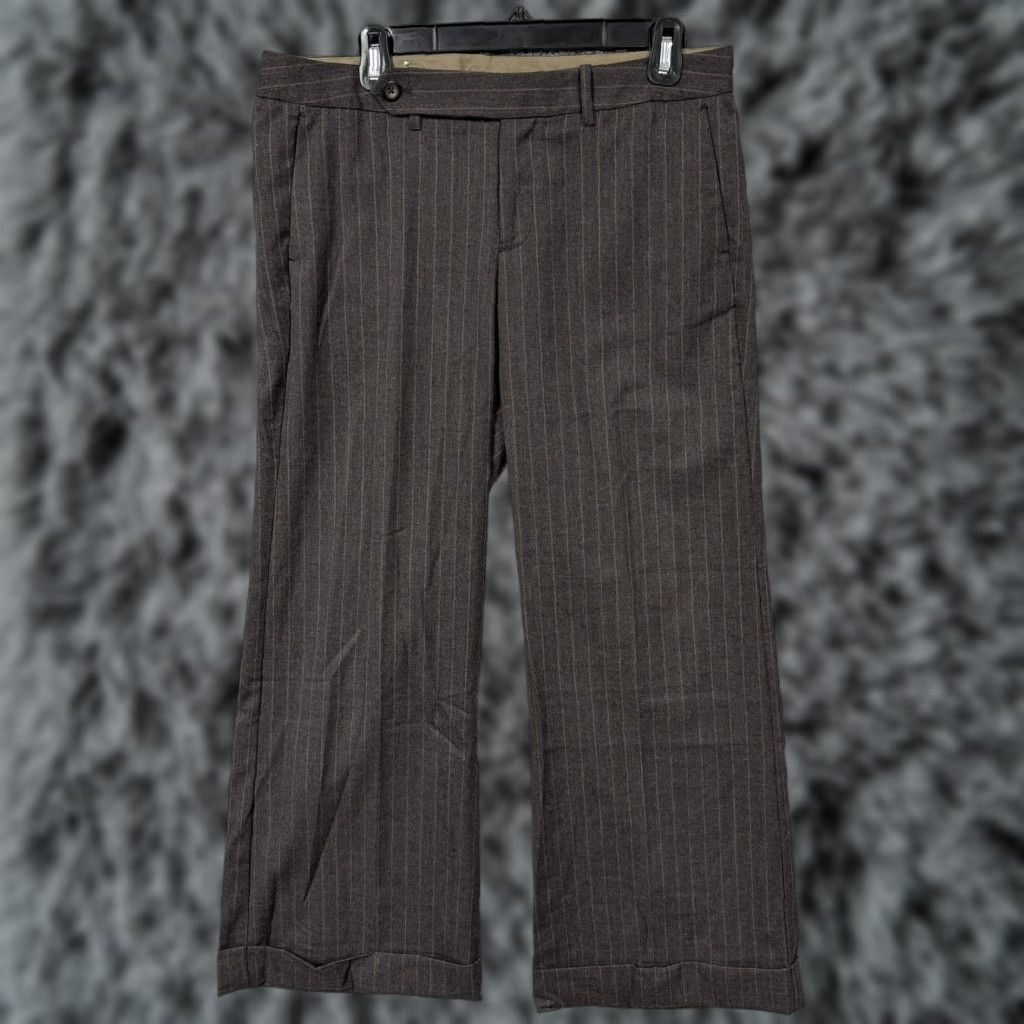 Gap Gap Womens Ankle Trouser Wool-Blend Pinstripe Cuffed 34x28 Regular 8 Brown Tan Dress Pants Workwear Size 30" / US 8 / IT 44 - 1 Thumbnail