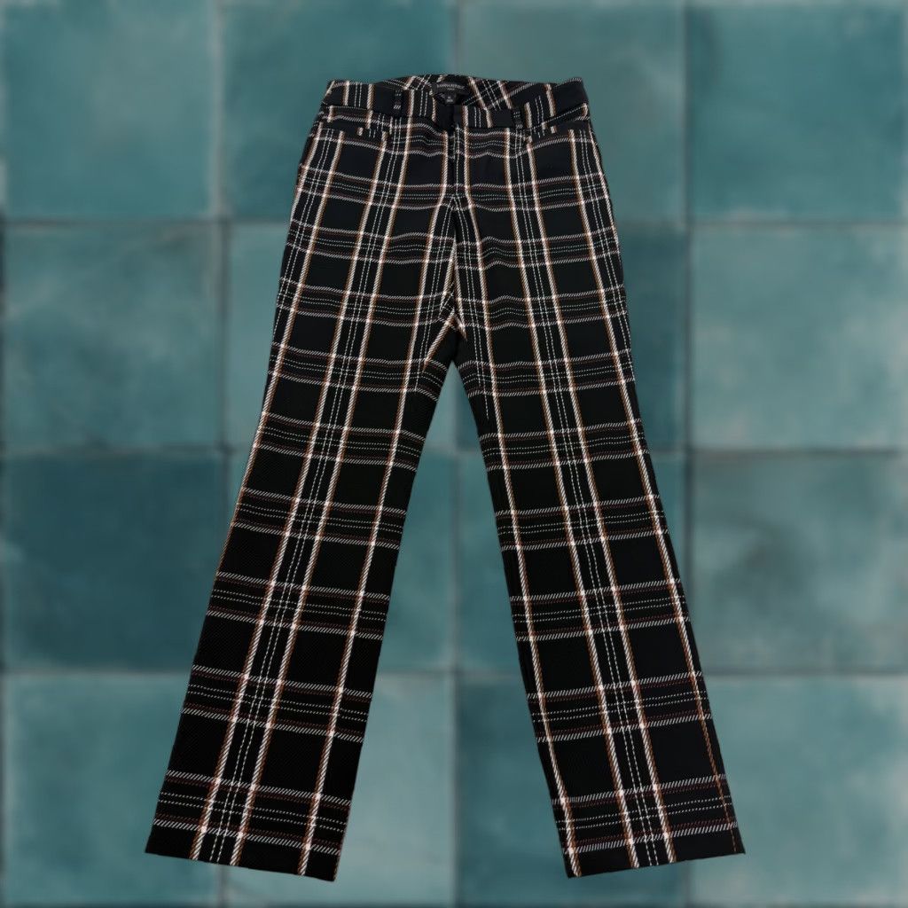 Banana Republic Banana Republic Sloan Dress Pants Womens 6L Black Plaid Slim Tapered Stretch Slacks Size 28" / US 6 / IT 42 - 1 Thumbnail