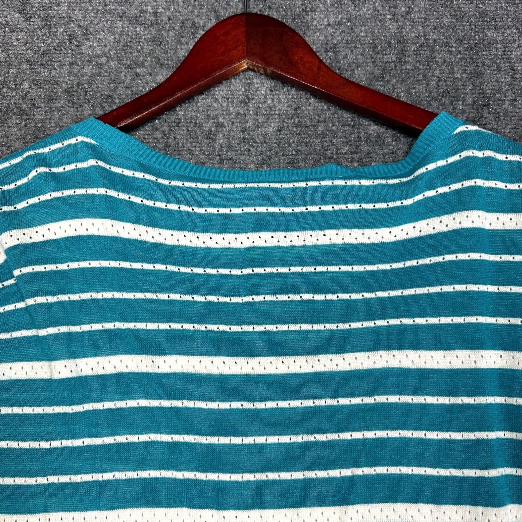 Talbots Talbots Sweater Womens Medium Linen Blend Turquoise Lightweight Knit 3/4 Sleeve Size M / US 6-8 / IT 42-44 - 7 Thumbnail