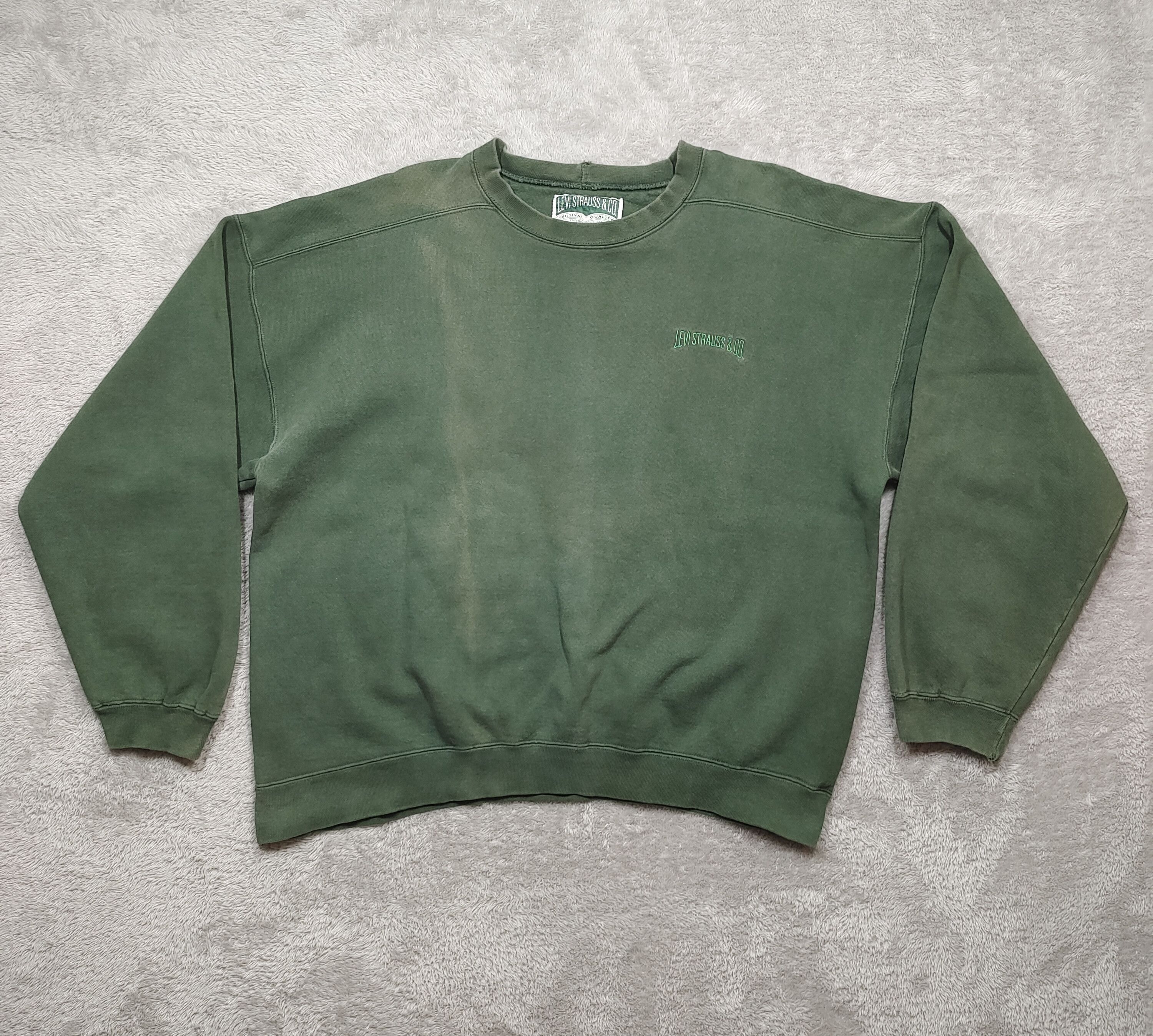 Levi's Vintage Clothing × Vintage VINTAGE DISTRESSED LEVI STRAUSS & CO GREEN SWEATSHIRT Size US XL / EU 56 / 4 - 1 Thumbnail