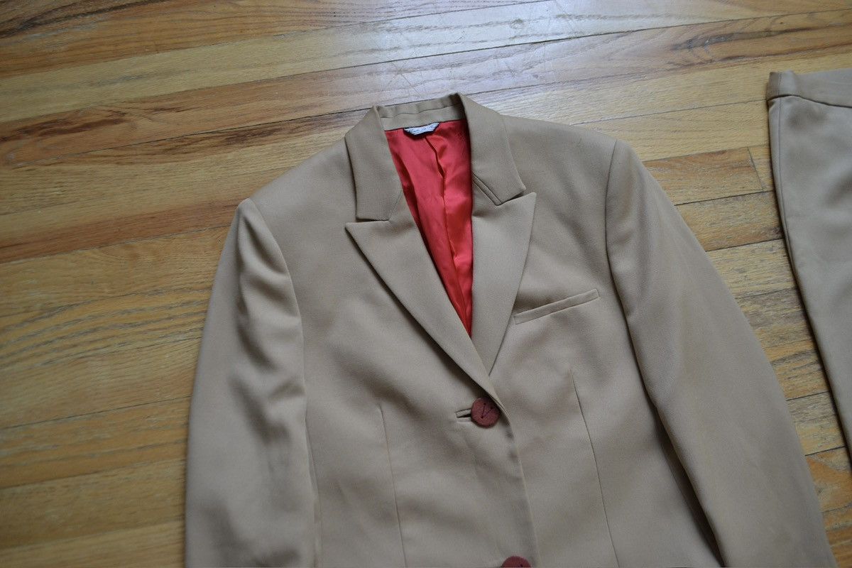 Versace FW1999 Contrast Red Rayon Lined Wool Pant Suit Size M / US 6-8 / IT 42-44 - 3 Thumbnail