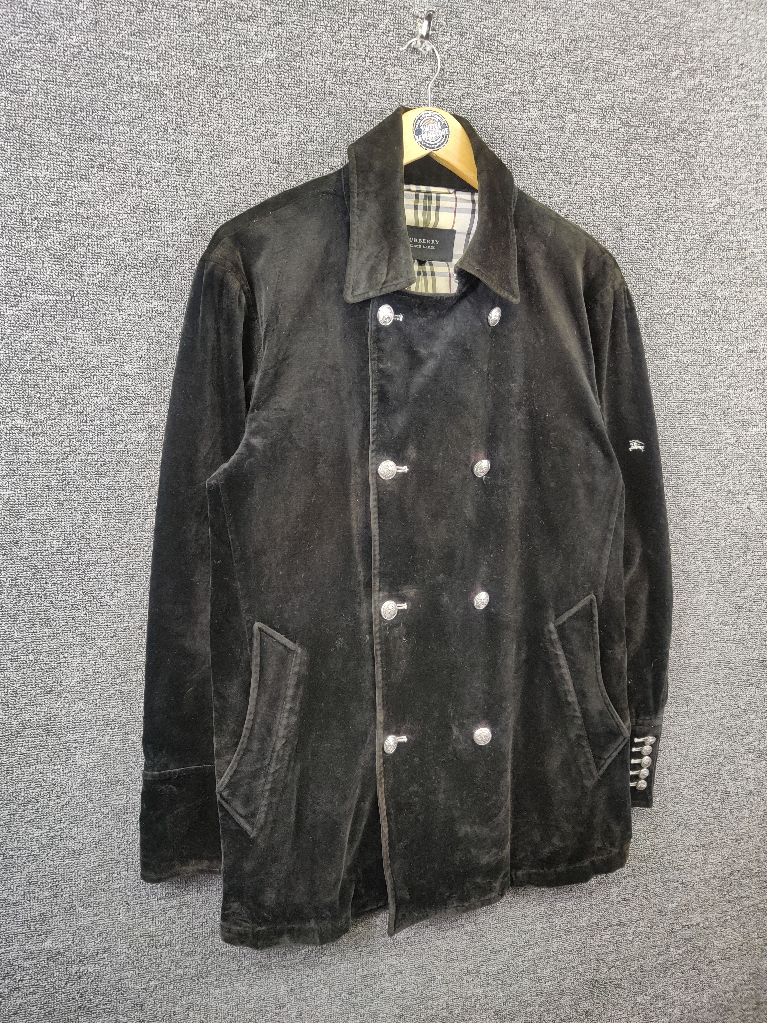 Burberry Burberry Nova Check Black Label Velvet Double Breasted Coat Size US L / EU 52-54 / 3 - 6 Thumbnail