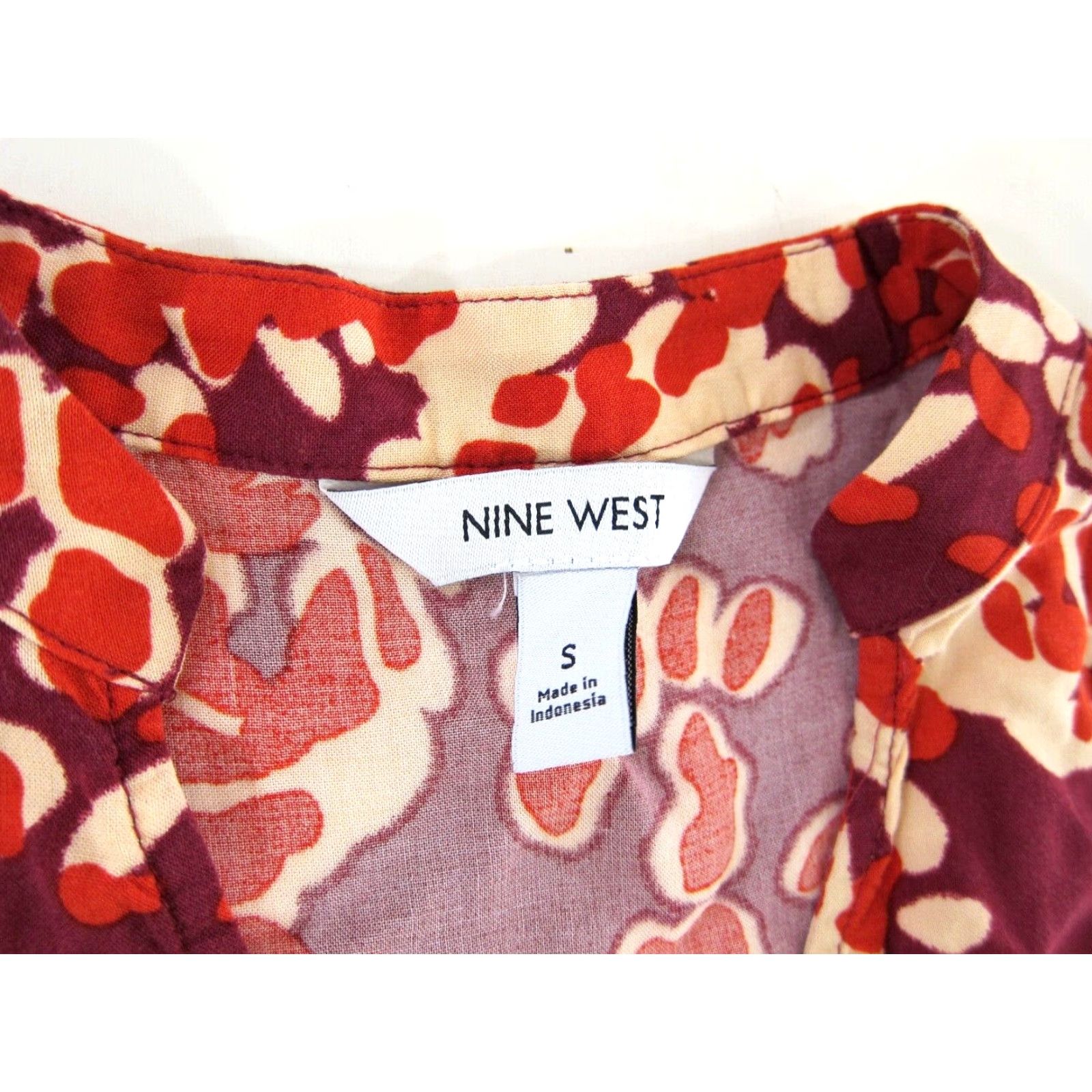 Nine West Nine West Pink Red Abstract High Neck Sleeveless Tunic Dress Small Size S / US 4 / IT 40 - 5 Thumbnail