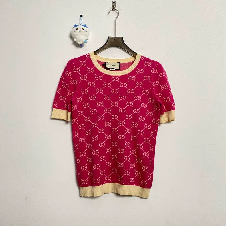 Gucci Gucci Pink double G full print knitwear 2501-Nextarrow Size US M / EU 48-50 / 2 - 1 Thumbnail