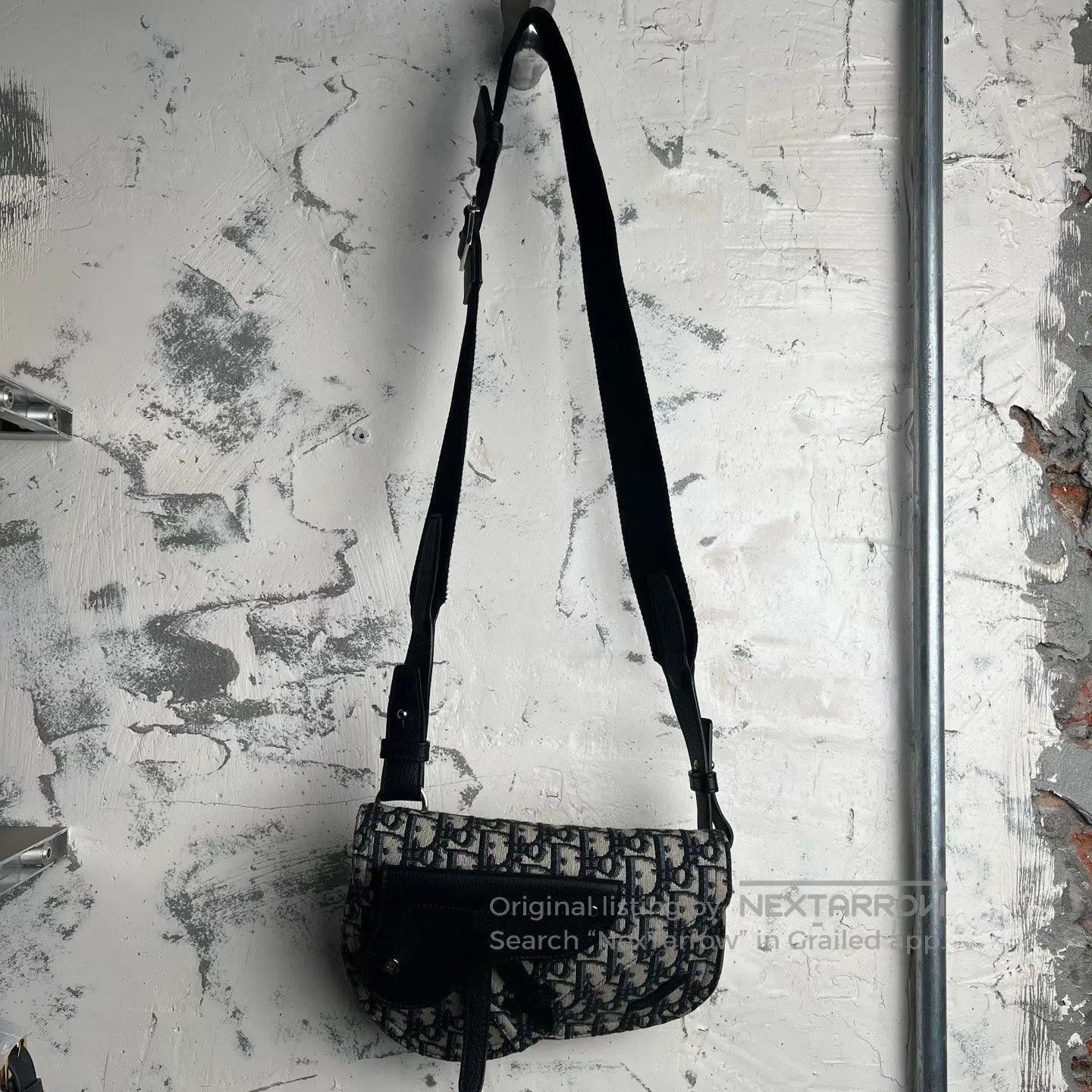 Dior Dior Saddle-shaped bag with full-color diagonal embroidery Size ONE SIZE - 8 Thumbnail