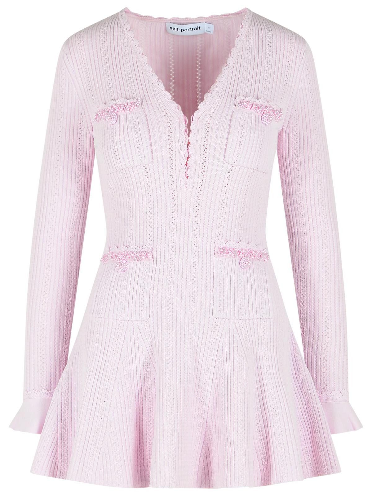 SELF PORTRAIT Pink Viscose Blend Mini Dress