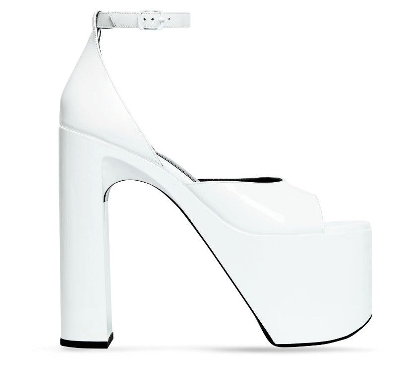 Balenciaga o1la1rc1a1024 Camden 160mm Sandals in Optical White Size US 8 / IT 38 - 1 Thumbnail