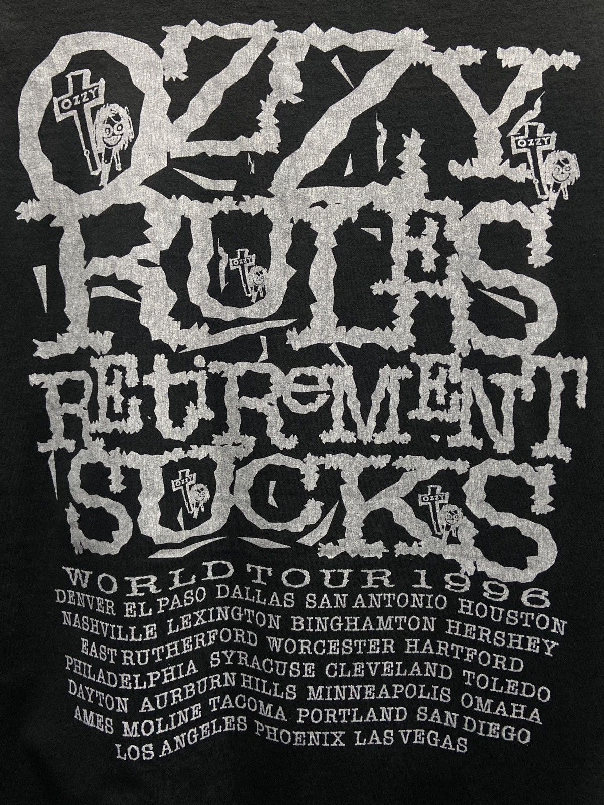 Band Tees Vintage 90s OZZY OSBOURNE Heavy Metal TOUR TShirt Size US XL / EU 56 / 4 - 10 Thumbnail