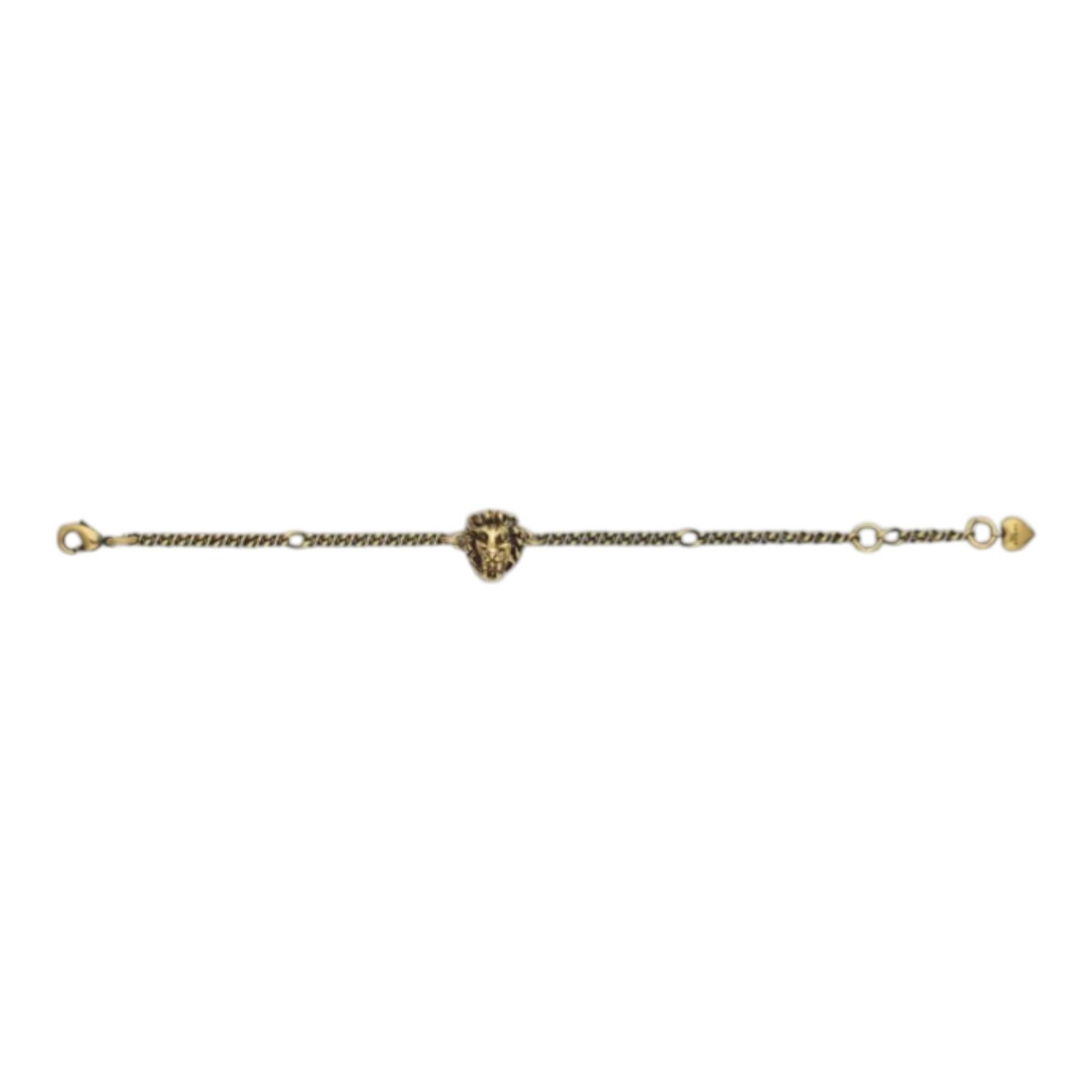 Gucci Gucci Lion Head Bracelet Gold Metal Size ONE SIZE - 3 Thumbnail