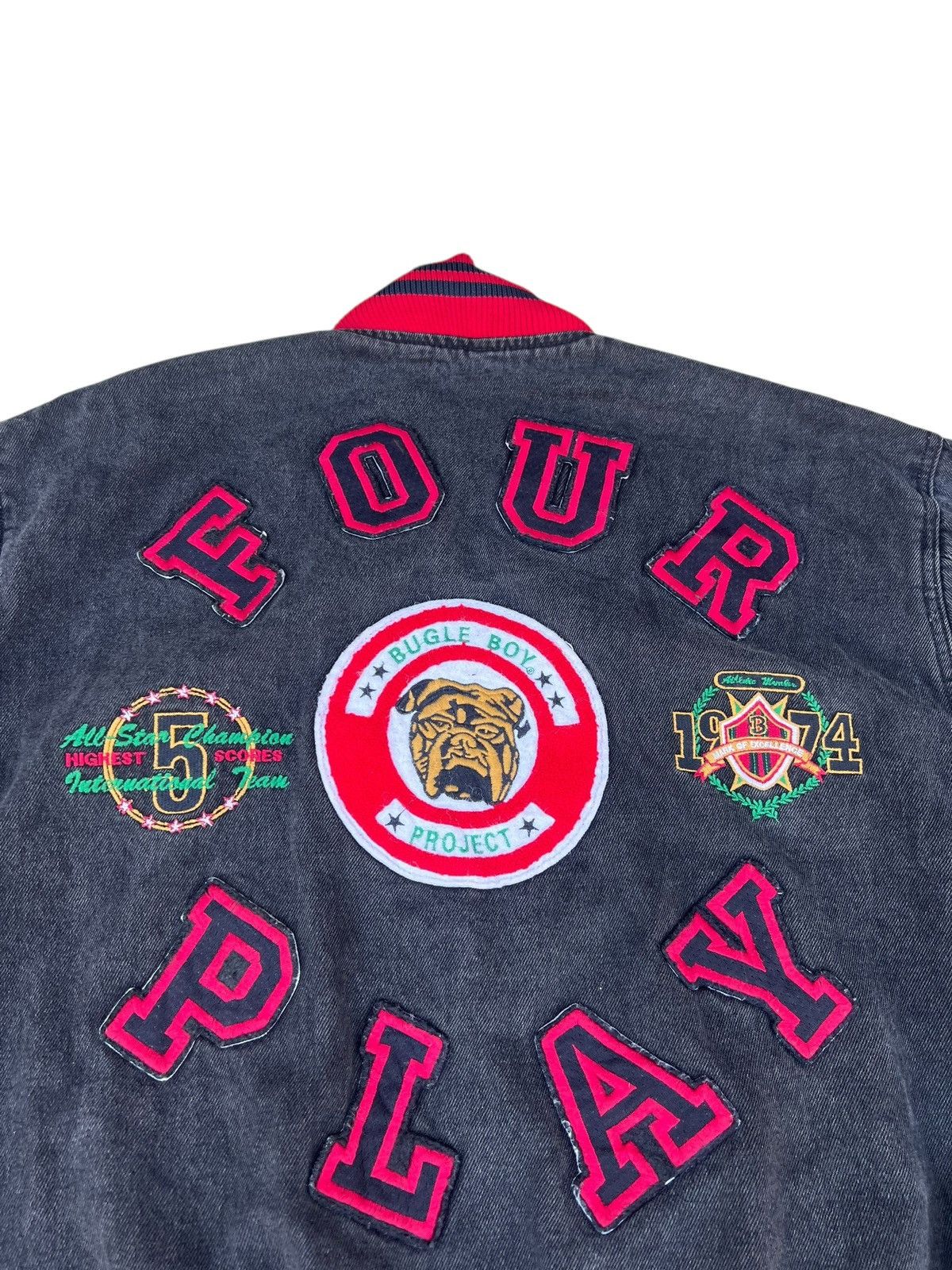 Bugle Boy 80s 90s Bugle Boy Four Play Patina Denim Jacket Bomber Size US XL / EU 56 / 4 - 16 Thumbnail