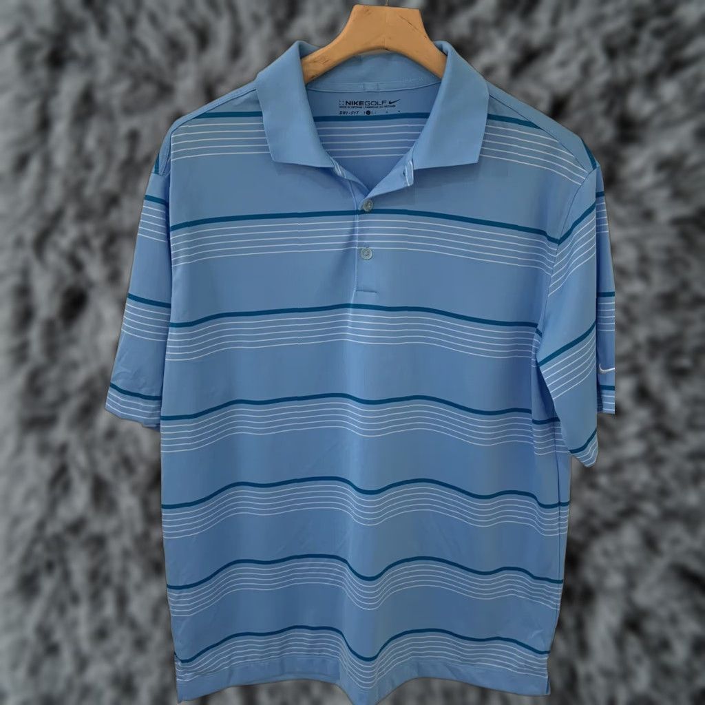 Nike Nike Golf Dri-Fit Blue Short Sleeve Shirt Mens Size Large MINT Size US L / EU 52-54 / 3 - 1 Thumbnail