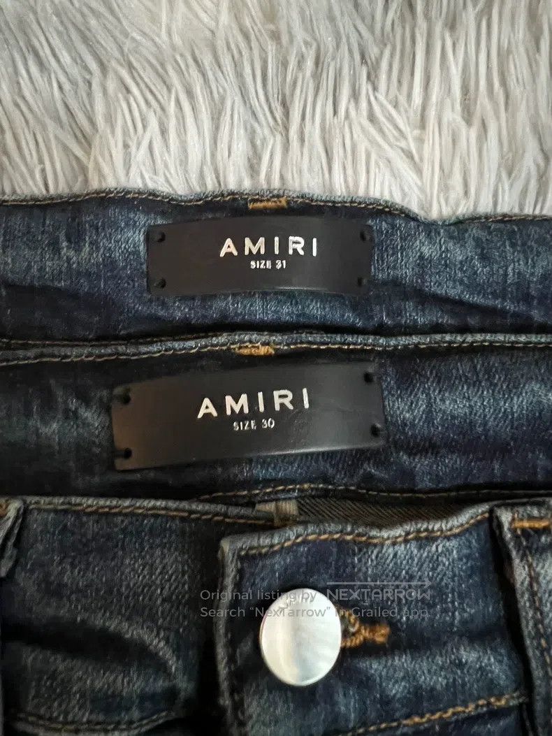 Amiri Amiri Single knee destroyed dark blue destroyed denim pant Size US 30 / EU 46 - 6 Thumbnail