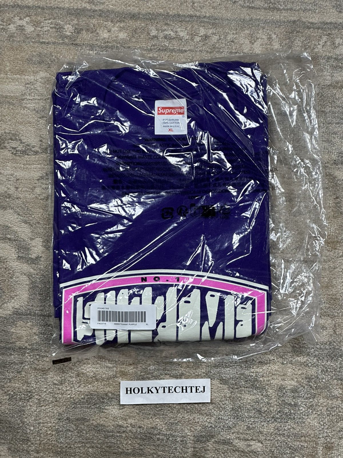 Supreme Supreme Pound Tee - Purple - XL - FW23 Size US XL / EU 56 / 4 - 2 Thumbnail