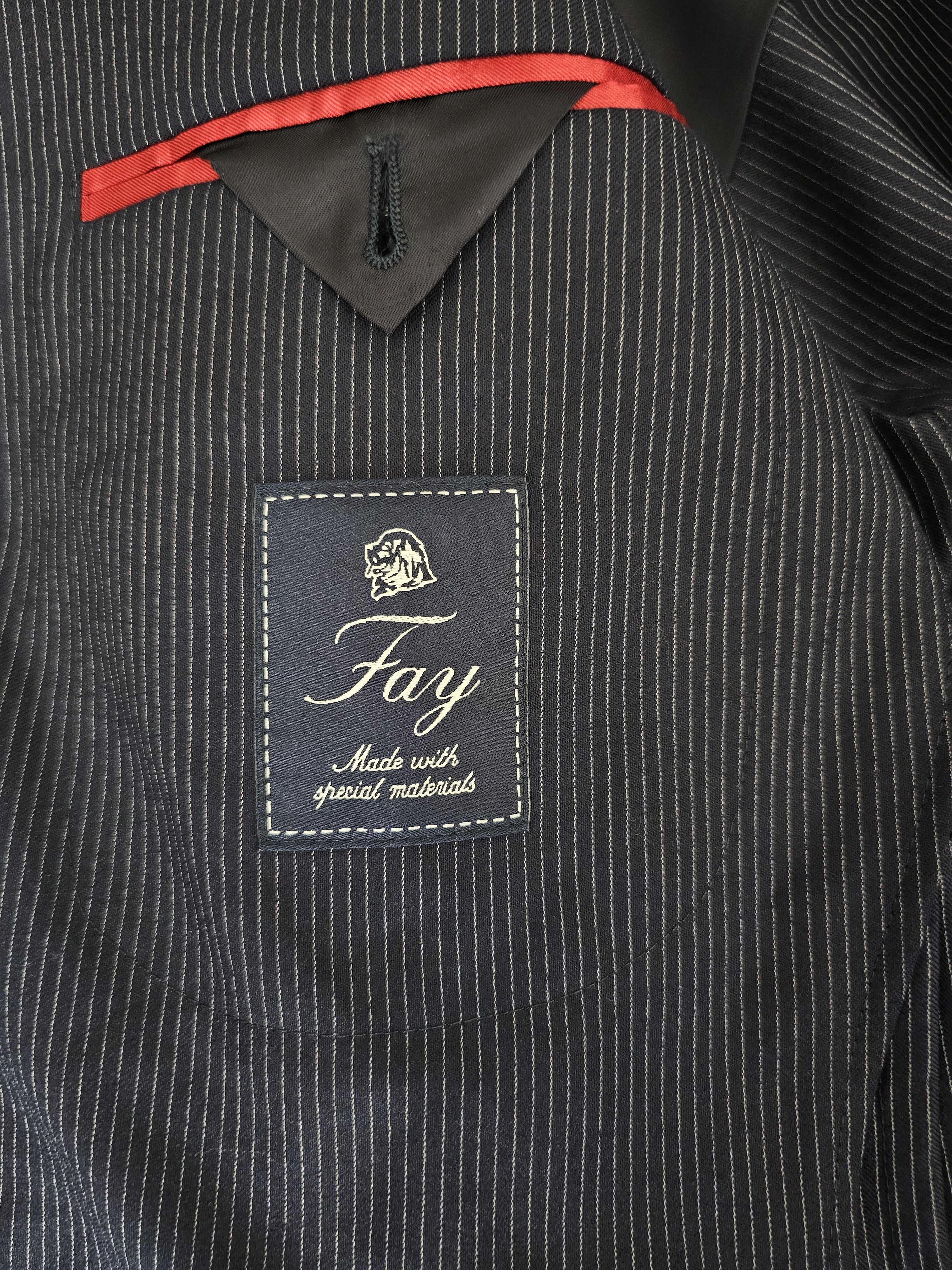Fay NWT Fay Pinstripe Wool Blazer Unlined Size 50 Navy Size 40R - 8 Thumbnail