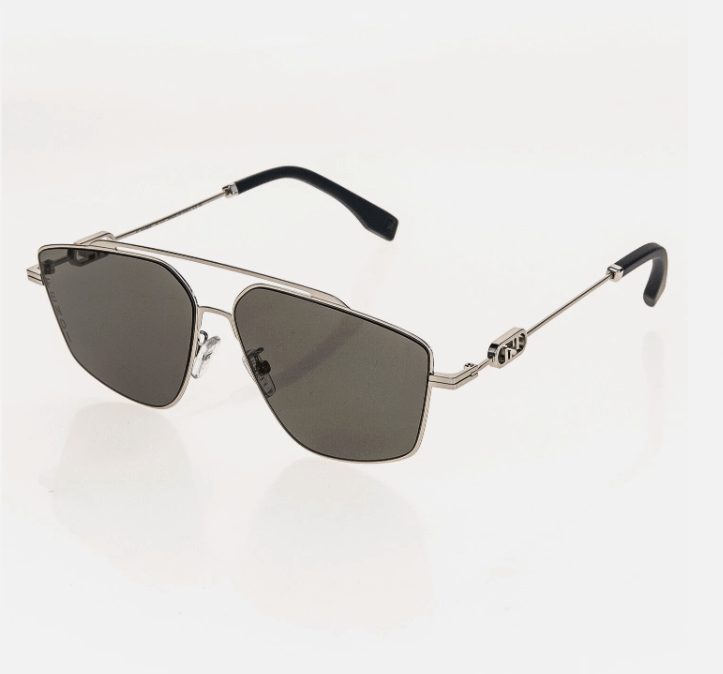 Fendi Fendi O'Lock FE40079U Navigator Sunglasses — Silver/Gray Size ONE SIZE - 1 Thumbnail