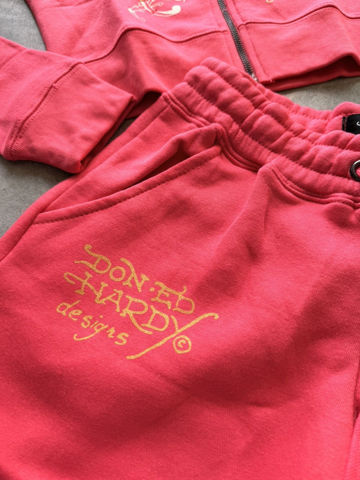 Ed Hardy Ed hardy pop pink tracksuit swag low rise flare hoodie Size 24" / US 00 / IT 34 - 6 Thumbnail