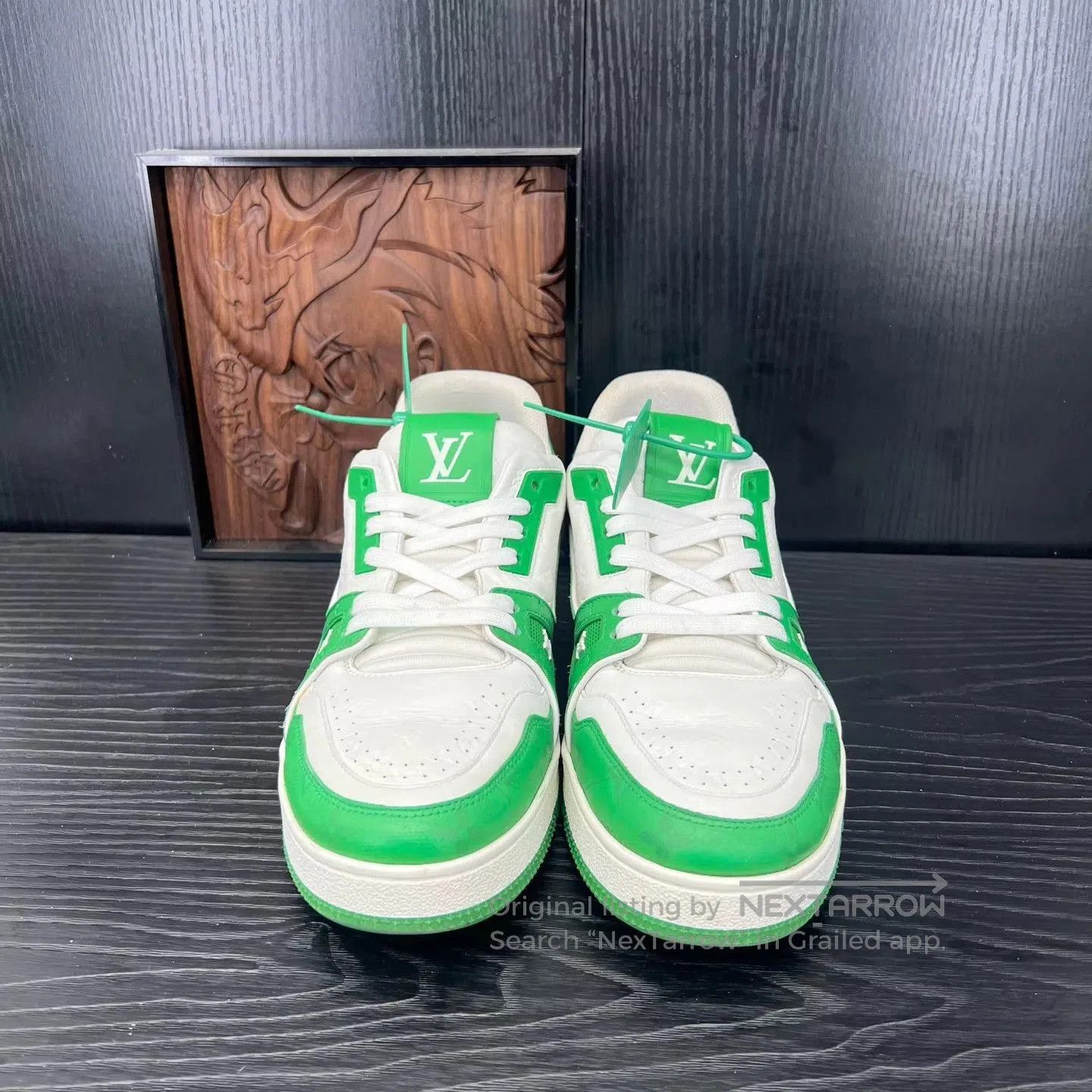 Louis Vuitton Green Low-Top Sneakers Size 8.5. Size US 8.5 / EU 41-42 - 4 Thumbnail