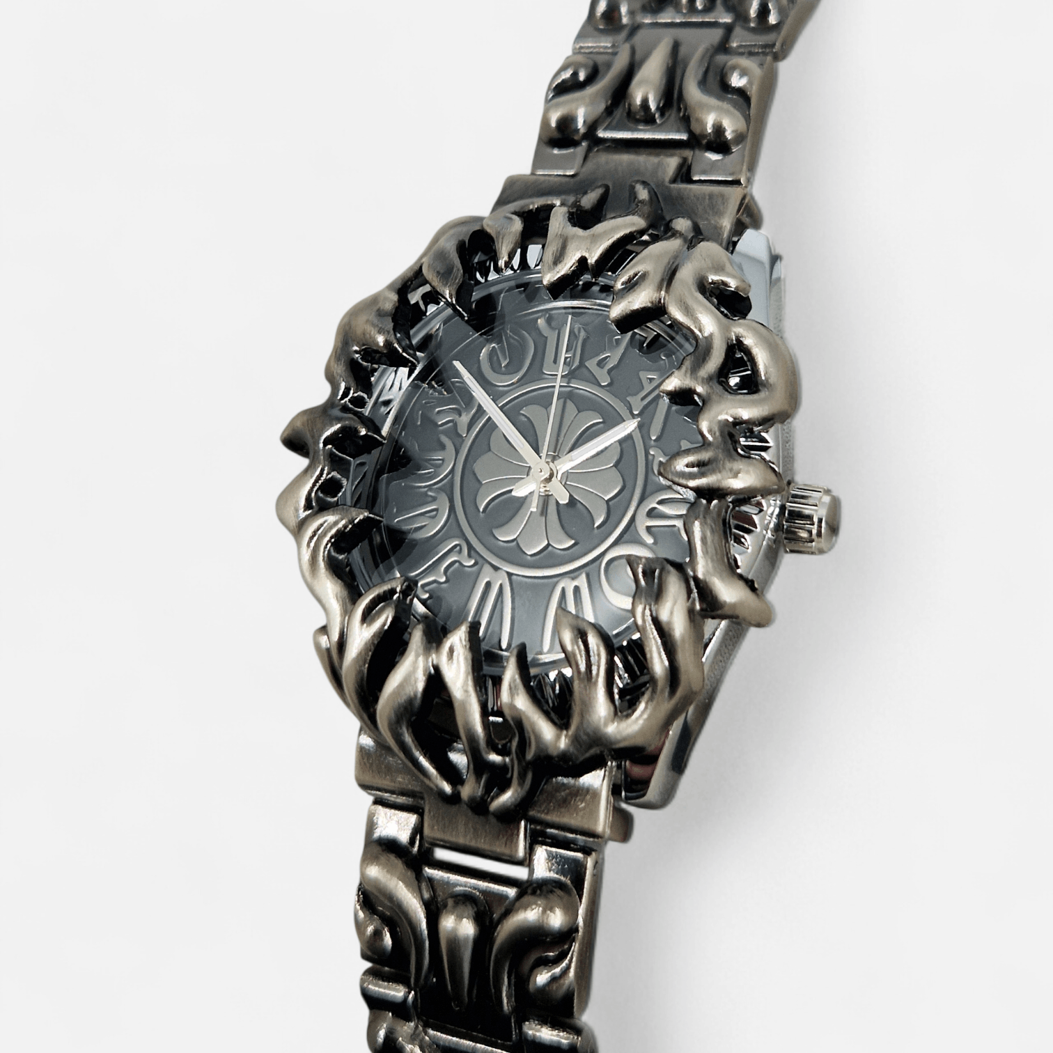 Other Y2K Opium Gothic Metal Chain Watch Flame Bracelet 40mm Size 40 - 1 Thumbnail