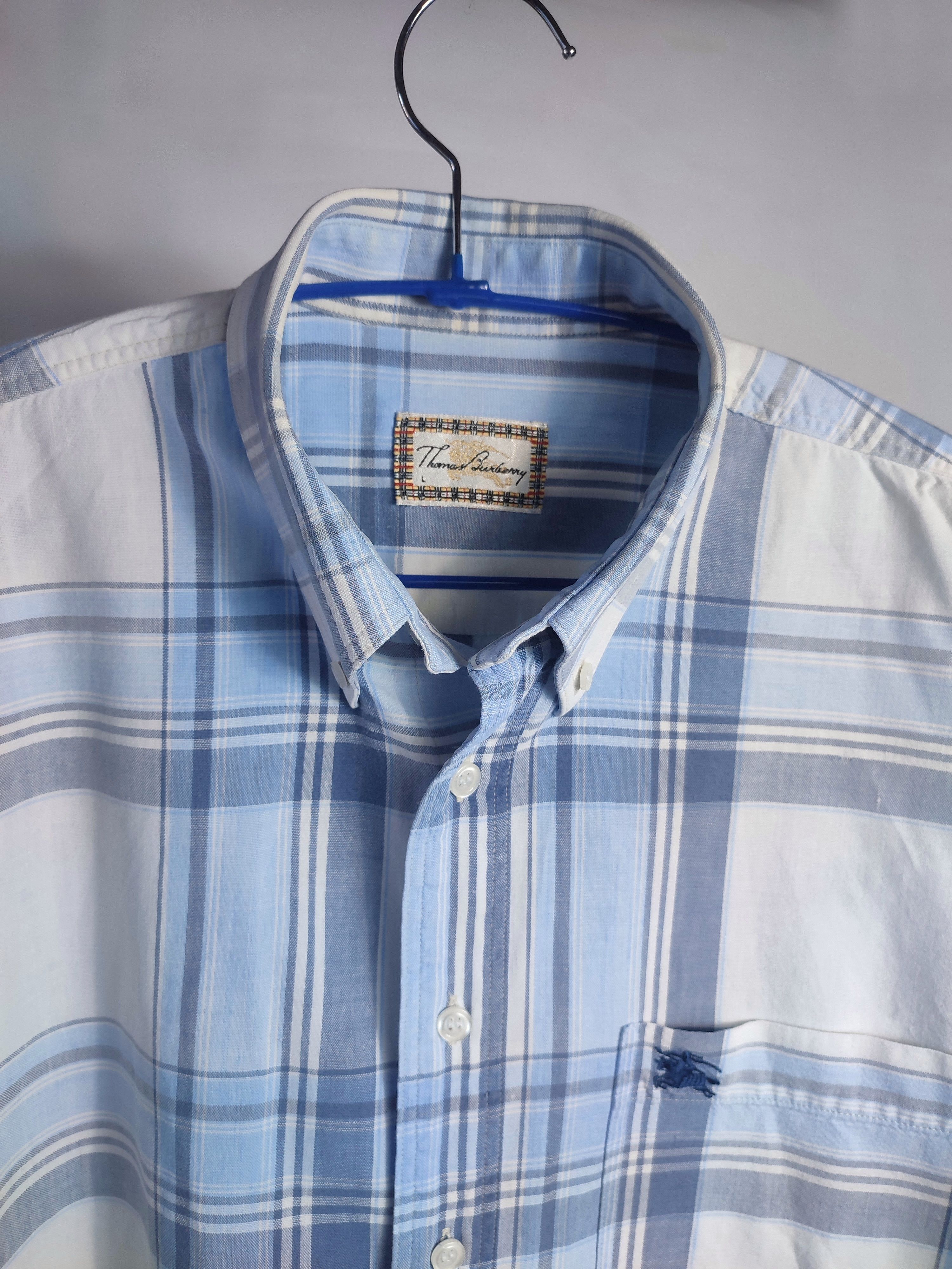 Burberry Burberry Blue Plaid Nova Check Button Up Shirt Vintage Size US L / EU 52-54 / 3 - 4 Thumbnail
