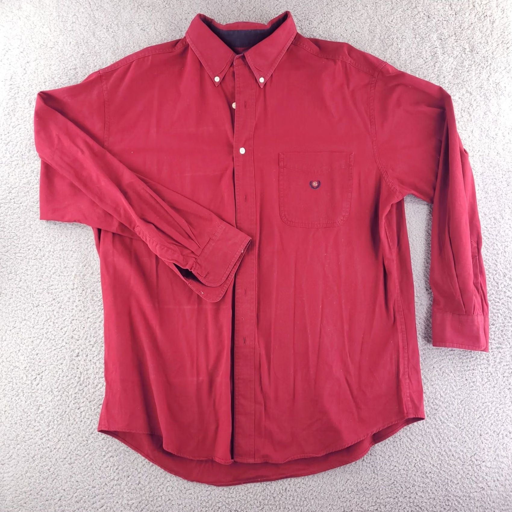 Chaps Chaps Shirt Mens XL Red Long Sleeve Button-Up Oxford casual Size US XL / EU 56 / 4 - 2 Thumbnail