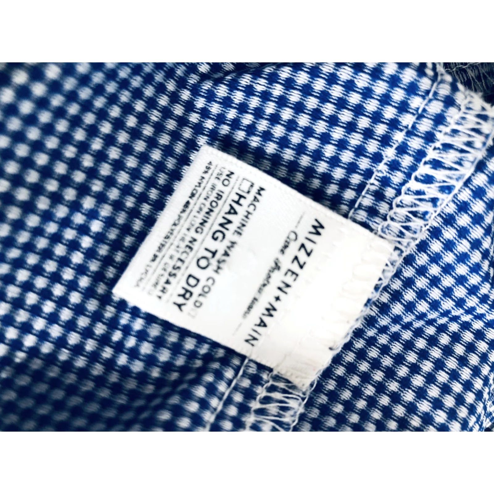Mizzen+Main MIZZEN+MAIN Shirt Men M Blue Plaid Button-Up Long Sleeve Trim Fit Medium Modern Size US M / EU 48-50 / 2 - 6 Thumbnail