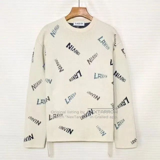 Lanvin Lanvin Men's Logo Print Cashmere Sweater. Size US L / EU 52-54 / 3 - 1 Thumbnail