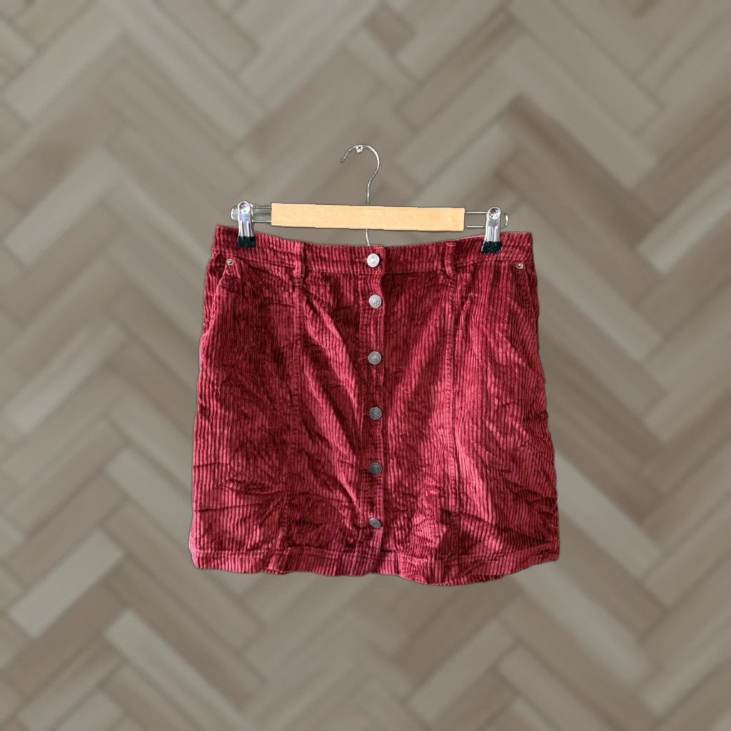 Abercrombie & Fitch Abercrombie & Fitch Womens Red Corduroy A-Line Skirt Knee Length Size M Size 32" / US 10 / IT 46 - 1 Thumbnail