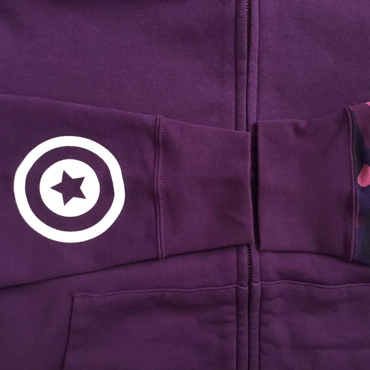 Bape BAPE Giant shark full zip hoodie purple camo a bathing ape Size US XL / EU 56 / 4 - 7 Thumbnail