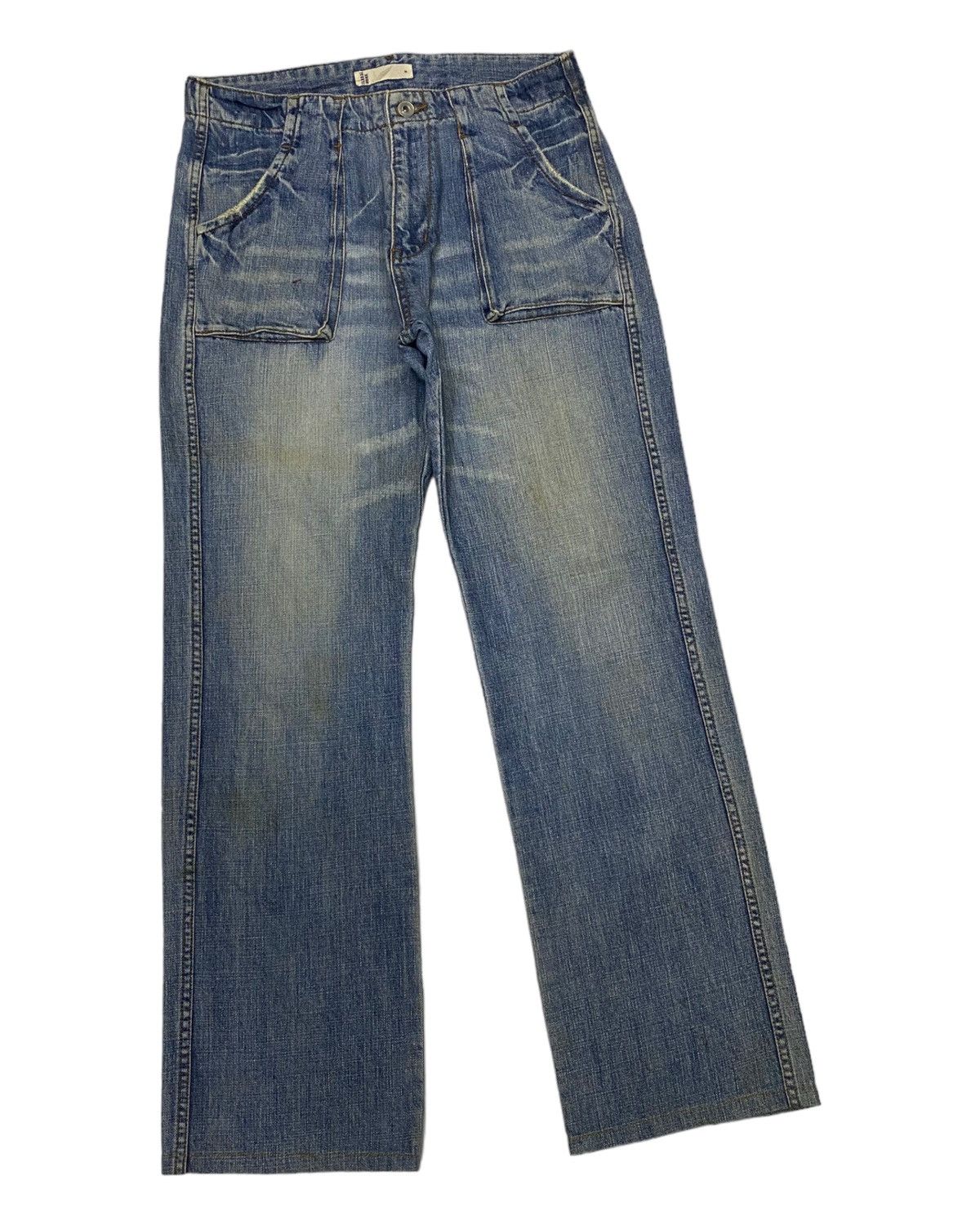 Japanese Brand × Sassafras 🔥GLOBAL WORK WIDE DISTRESSED DENIM JEANS Size US 30 / EU 46 - 2 Thumbnail
