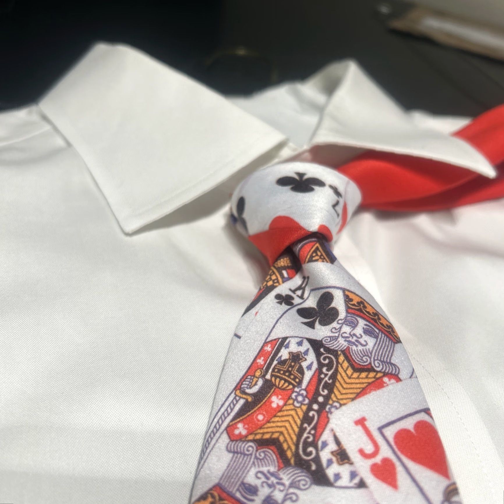 Vintage VINTAGE Ralph Marlins Tie Made In USA Black Jack Cards 1991 Edition Men Tie Black Jack Mens 1991 Size ONE SIZE - 2 Thumbnail
