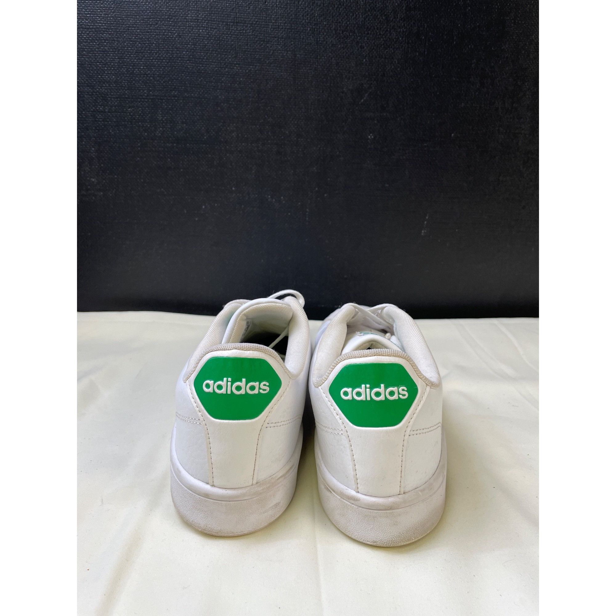 Adidas Adidas Neo Cloudfoam Men's Leather All White Sneakers / Shoe Size US 12 / EU 45 - 5 Thumbnail
