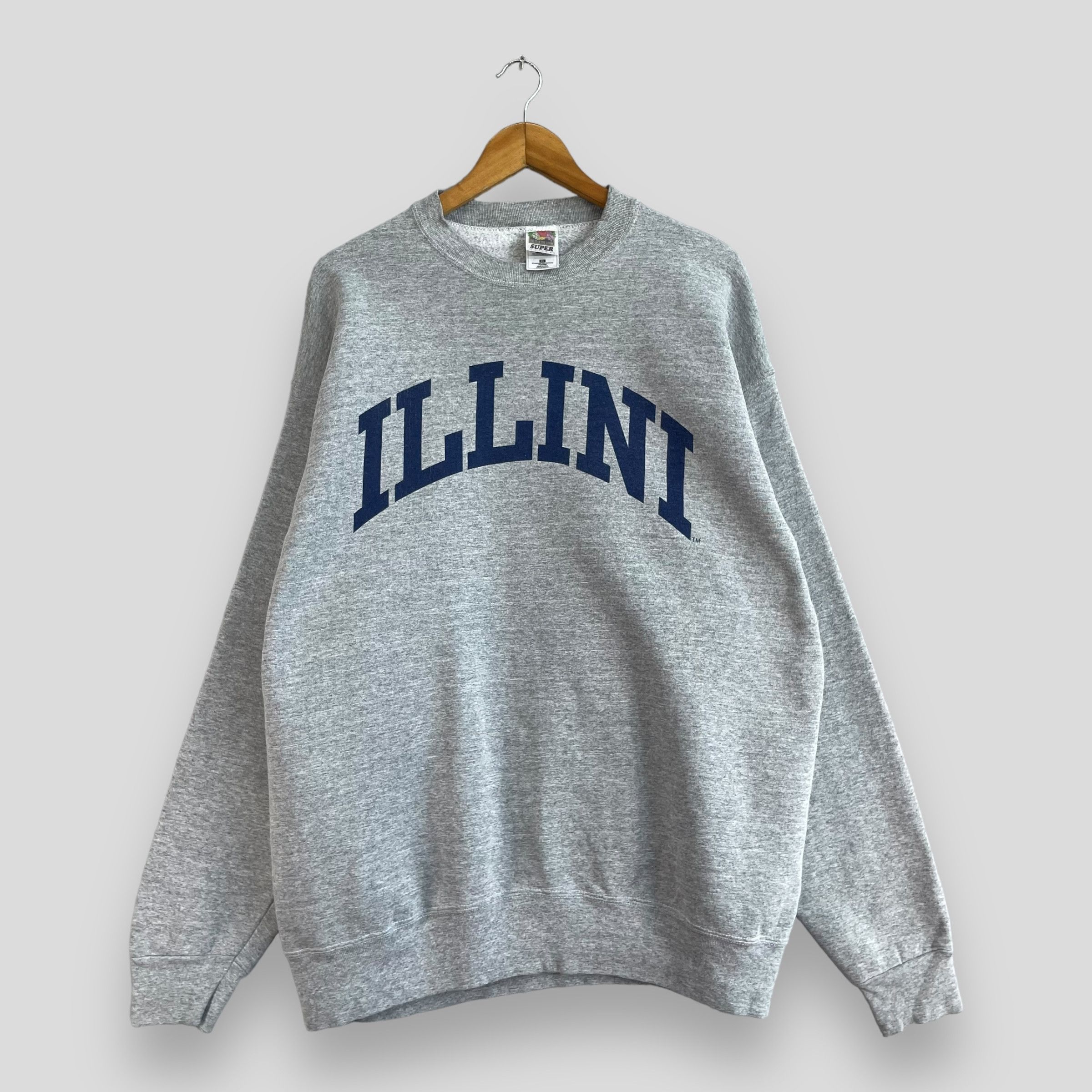 Vintage Vintage ILLINI University Spellout Printed Sweatshirt Size US XL / EU 56 / 4 - 1 Thumbnail