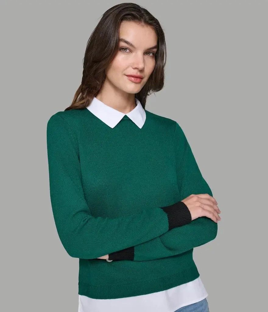 Karl Lagerfeld Karl Lagerfeld Green Sweater with Black Details | Size S Size S / US 4 / IT 40 - 4 Thumbnail