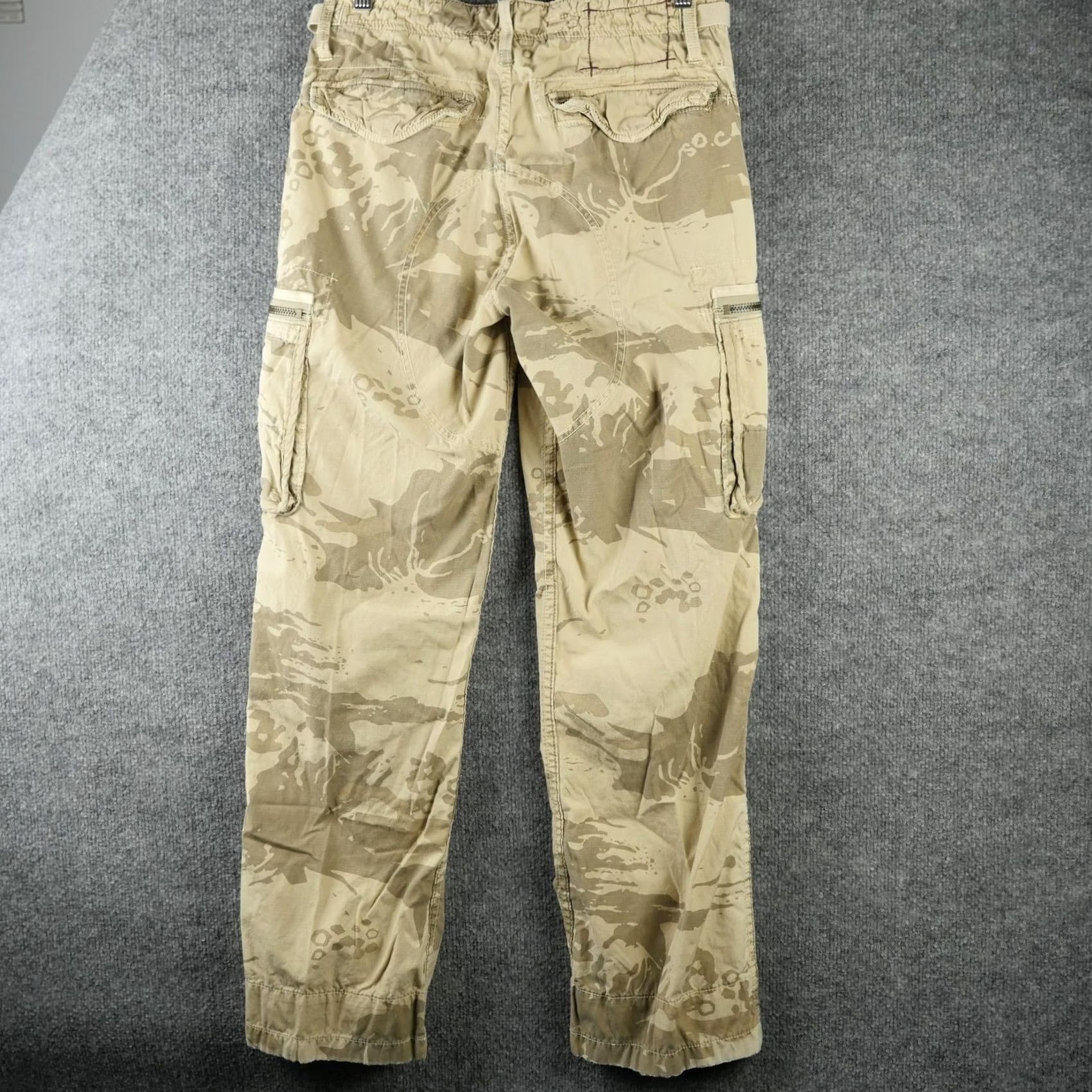 Vintage Y2K Vintage Z-Brand Cargo Pants Mens 30x32 Beige Camo Canvas Front Pockets Relaxed Straight Pants Mens Cargo Pants Beige Camouflage 30x32 Size US 30 / EU 46 - 6 Thumbnail
