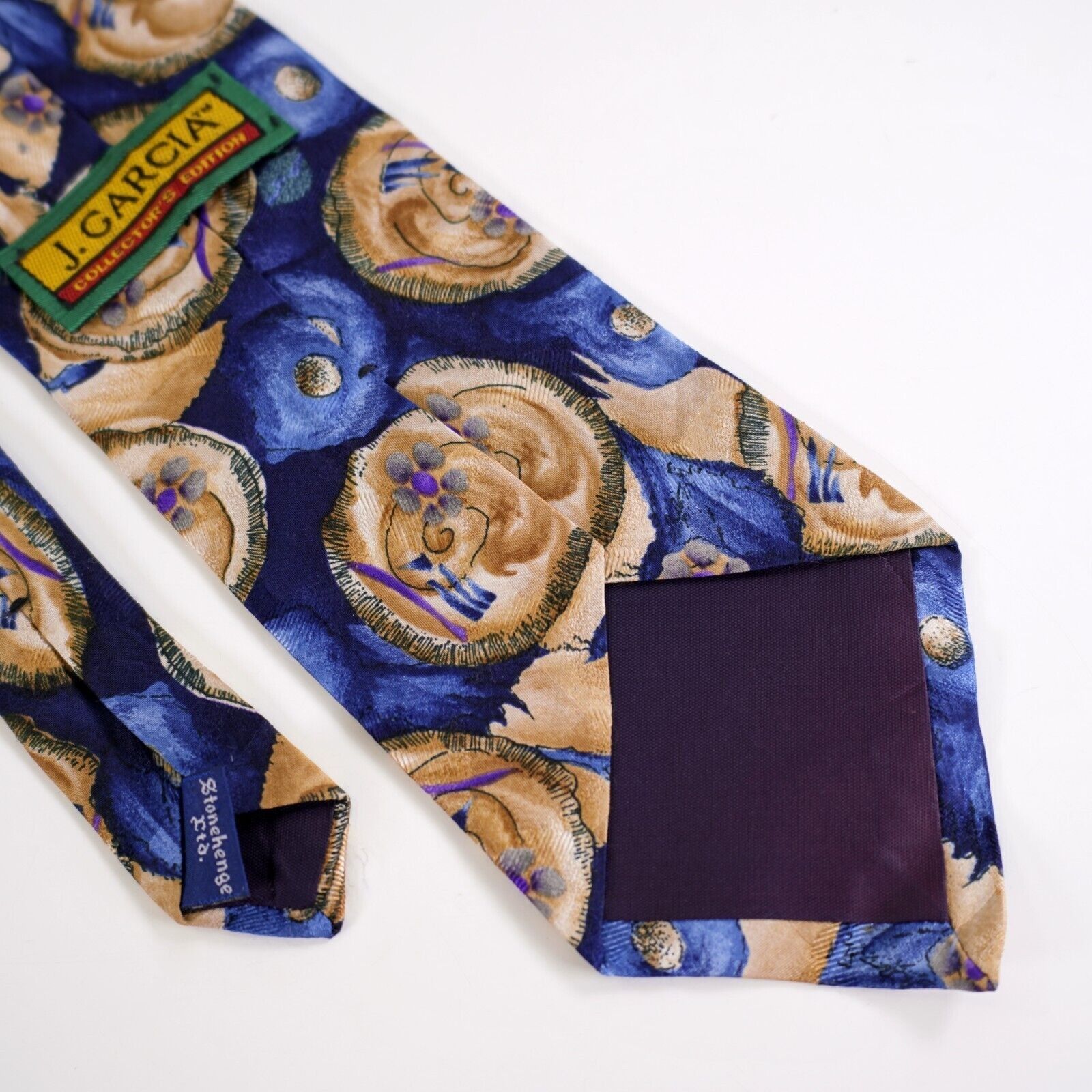 Grateful Dead J. Garcia Collector's Blue Tan Floral AbstractJacquard Print Size ONE SIZE - 6 Thumbnail