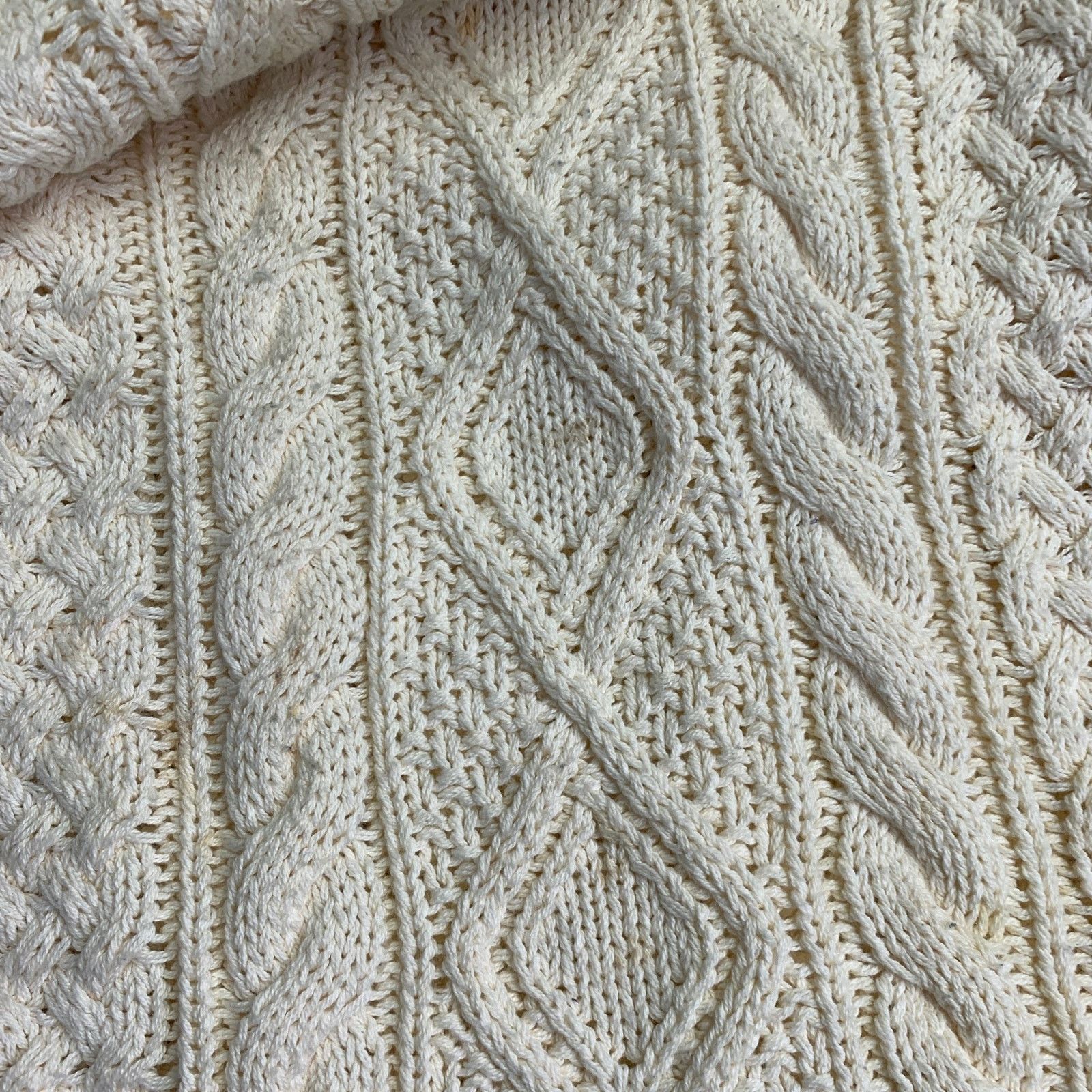 Polo Ralph Lauren Size L Cream Cable Knit Cotton Crew Neck Sweater Size US L / EU 52-54 / 3 - 12 Thumbnail