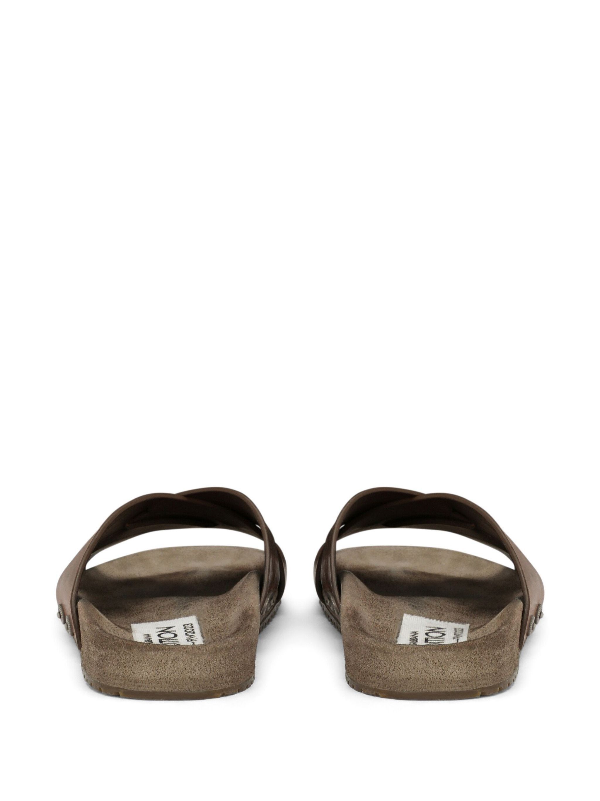Dolce & Gabbana o1y0125 Leather Slippers in Brown Size US 8 / EU 41 - 3 Thumbnail