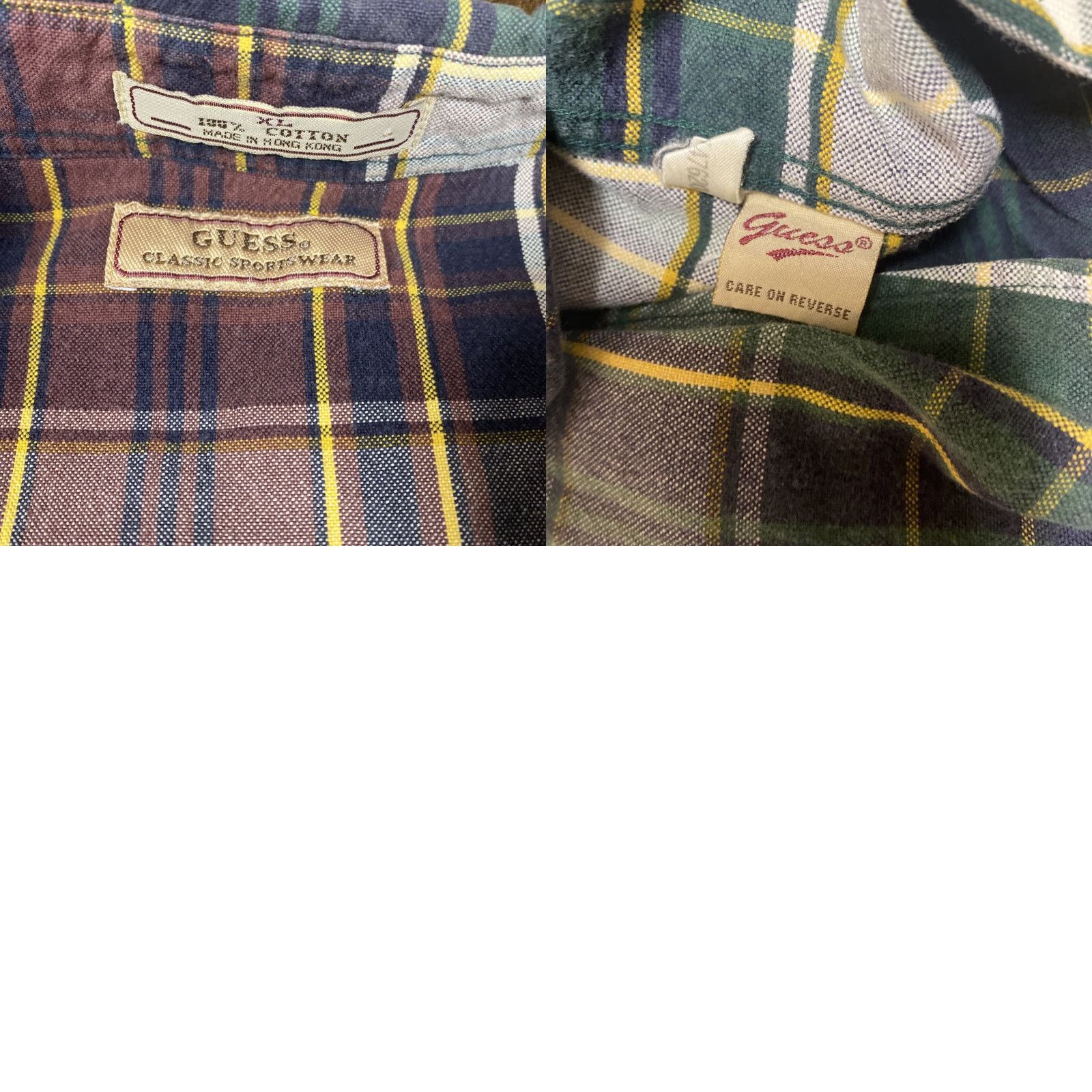 Guess VINTAGE Guess Button-Down Shirt XL Men Green Plaid 90s USA Mens Size US XL / EU 56 / 4 - 8 Thumbnail
