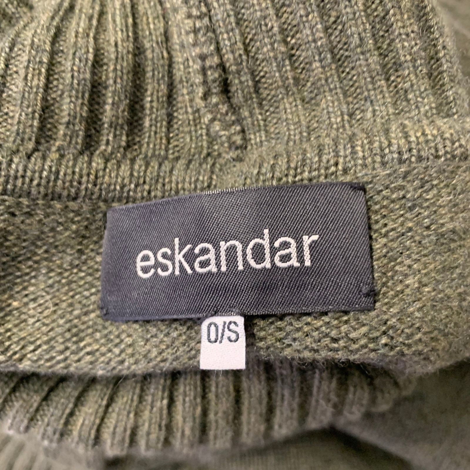 eskandar ESKANDAR Green Olive Cashmere Oversized Turtleneck Sweater Size ONE SIZE - 5 Thumbnail