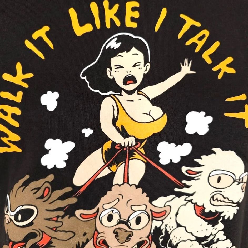 Vintage Dog Walker T Shirt Mens Size Small Black Walk It Like I Talk It Three Amigos Open 925 Size US S / EU 44-46 / 1 - 3 Thumbnail