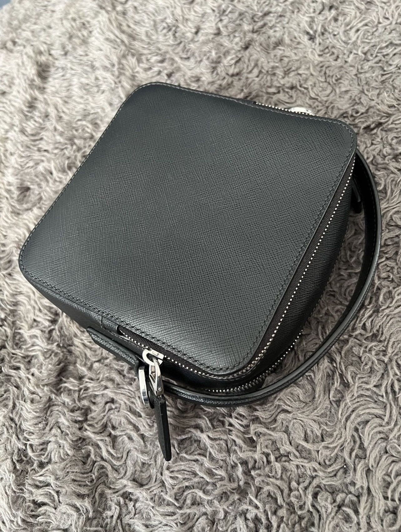 Prada Prada Black Logo Saffano Leather Cross Body Bag Size ONE SIZE - 5 Thumbnail