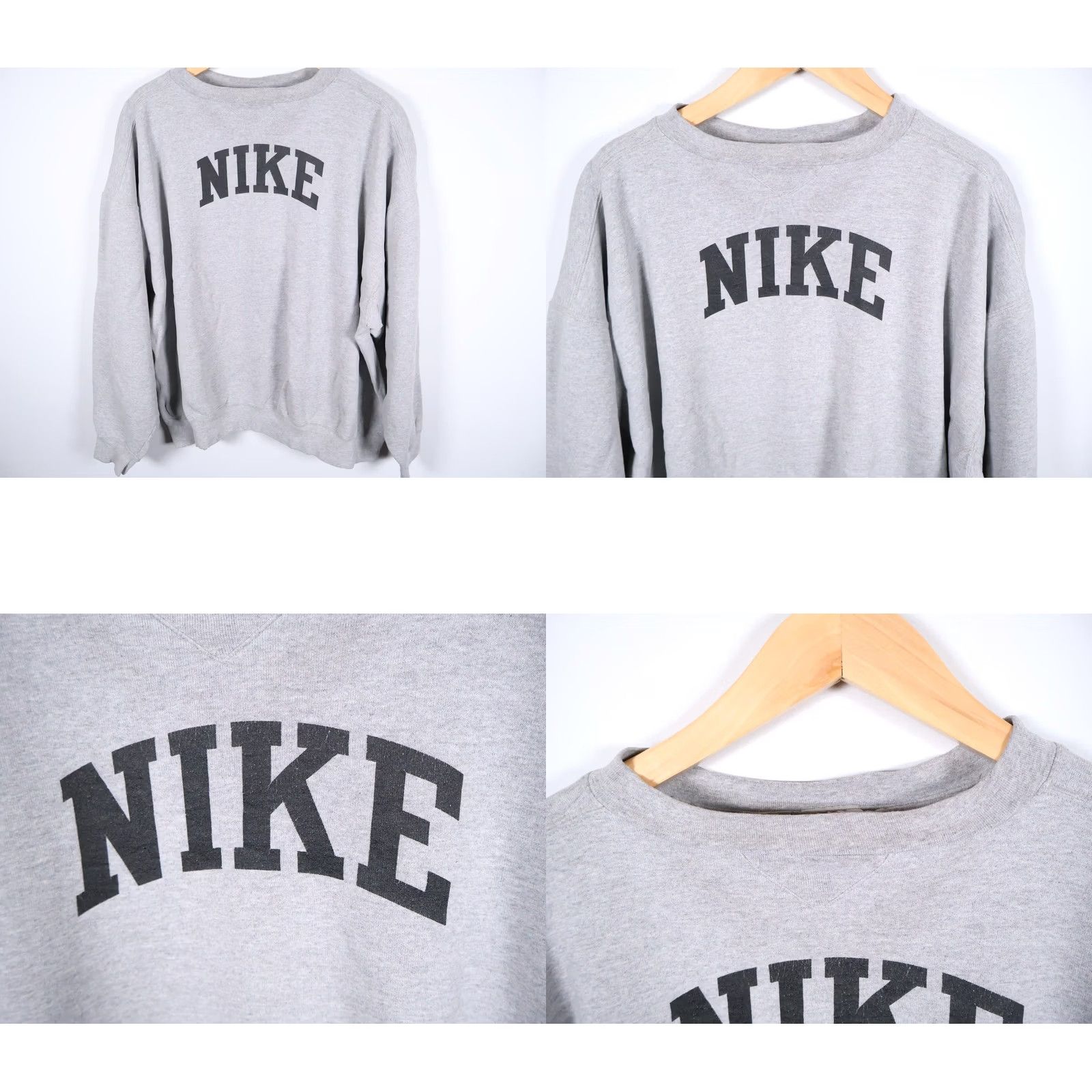 Nike VINTAGE Nike Sweatshirt Men's 3XL Gray Crewneck Heavyweight Spell Out 90s Retro Size US XXL / EU 58 / 5 - 9 Thumbnail