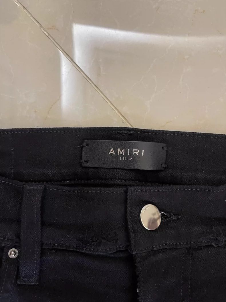 Amiri AmiriCheckerboard cashew flower splash ink art patch black Size US 32 / EU 48 - 4 Thumbnail