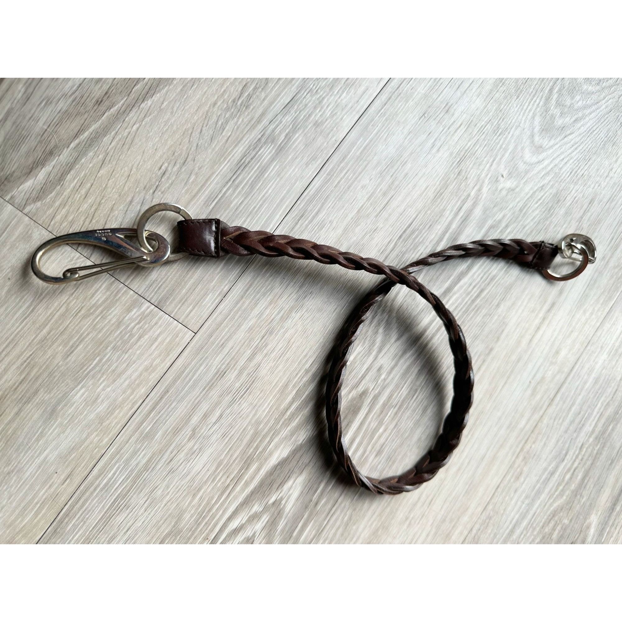 Gucci GUCCI Brown Braided Leather Belt with Caribiner Style Clasps Size ONE SIZE - 7 Thumbnail