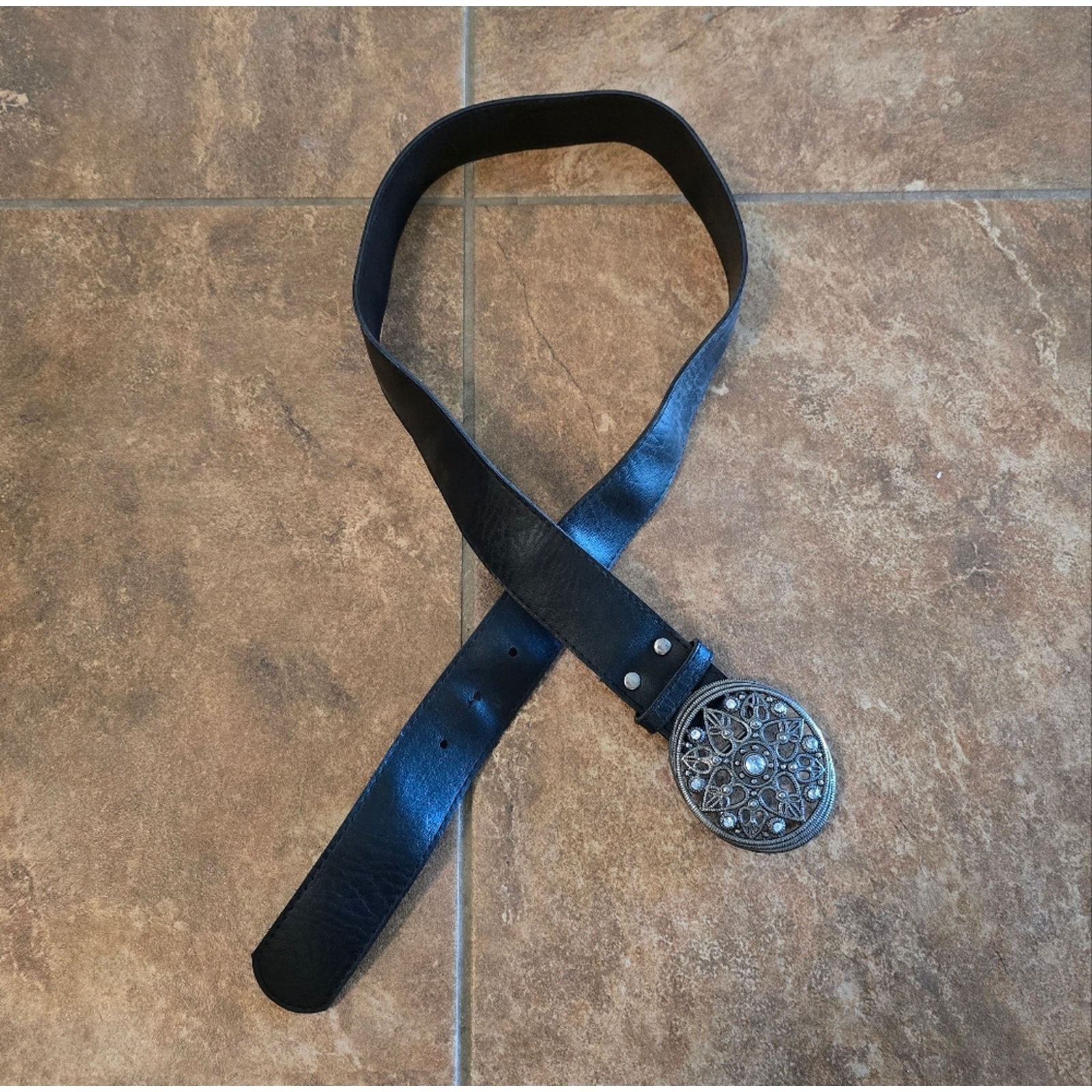 Other Black Detailed Buckle 41 Belt Size ONE SIZE - 1 Thumbnail