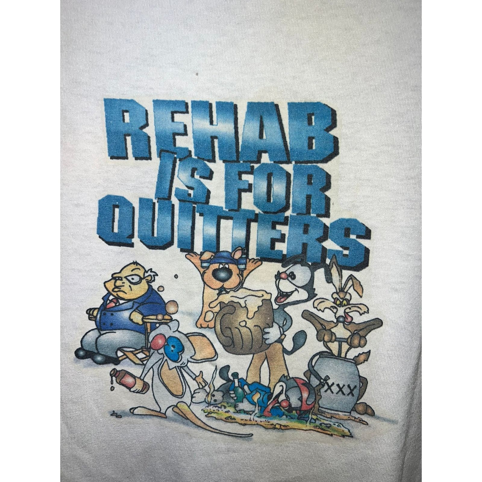 Vintage Vintage Rehab Is For Quitters Shirt Phoenix Tour Tank 90s XL Size US XL / EU 56 / 4 - 2 Thumbnail