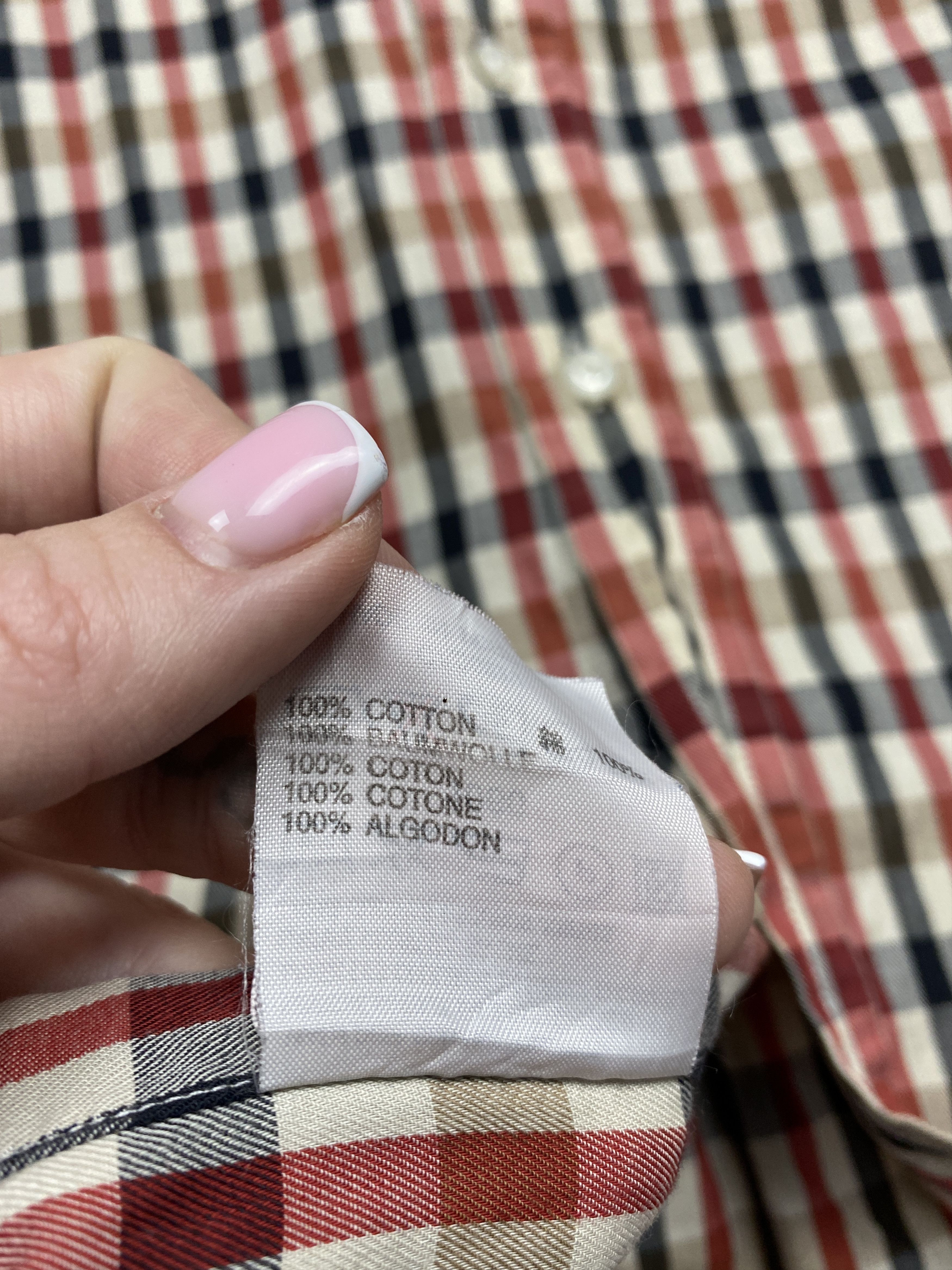 Aquascutum × Vintage Aquascutum Vintage Mens Long Sleeve Check Shirt Size US XL / EU 56 / 4 - 6 Thumbnail