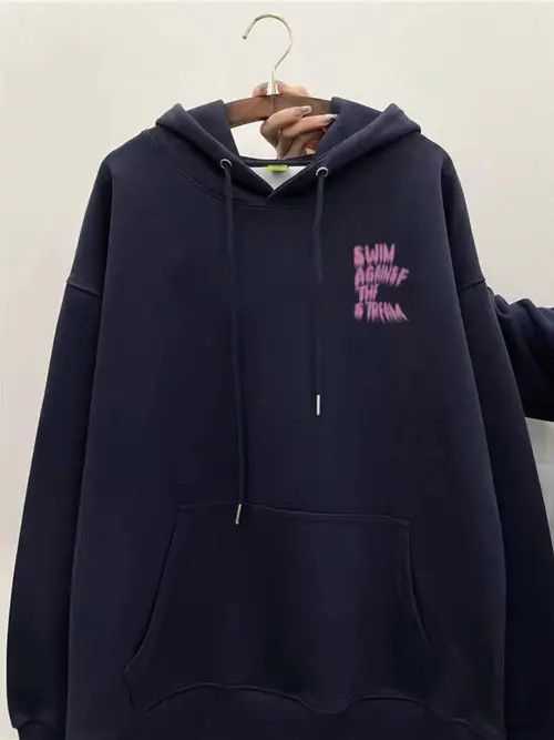 VIBE Hip Hop Fuzzy Letter Print Loose Hooded Sweatshirt Size US L / EU 52-54 / 3 - 2 Thumbnail